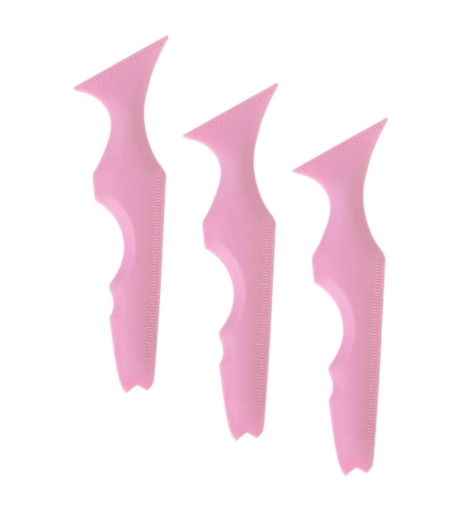 NOLITOY 3pcs Silicone Beauty Ruler Silicone Mascara Applicator Eyeliner Ruler Silicone Imprint Aluminum Foil 15X4.15CM Pink-2 - Buy Online on GoSupps.com