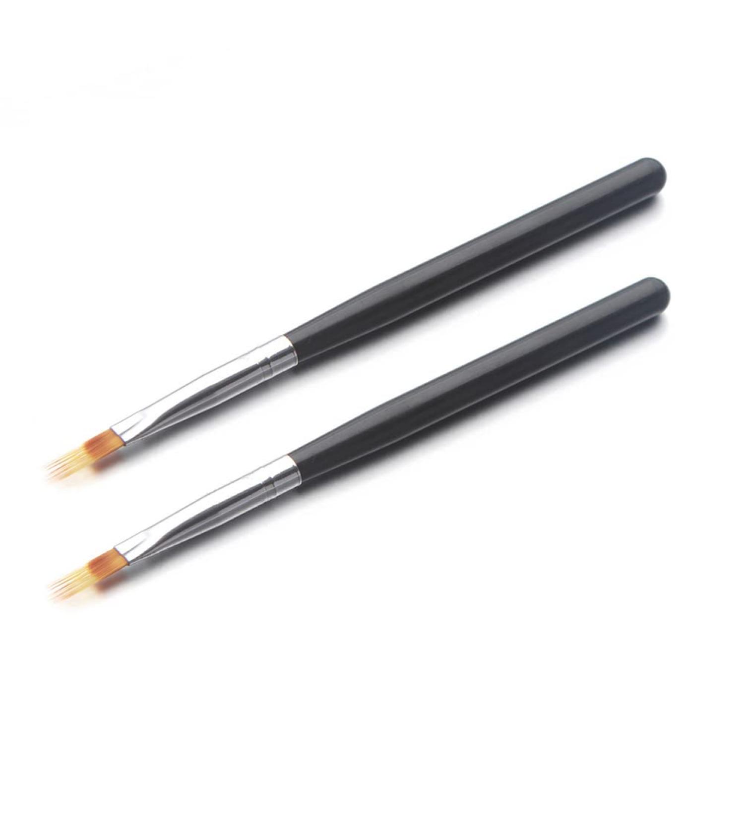 WOKOTO 2PCS Black Nail Ombre Brushes Set - Gradient Painting Pens with Wood Handle for UV Gel Nail Art - Builder Brushes Kit - Buy Online on GoSupps.com
