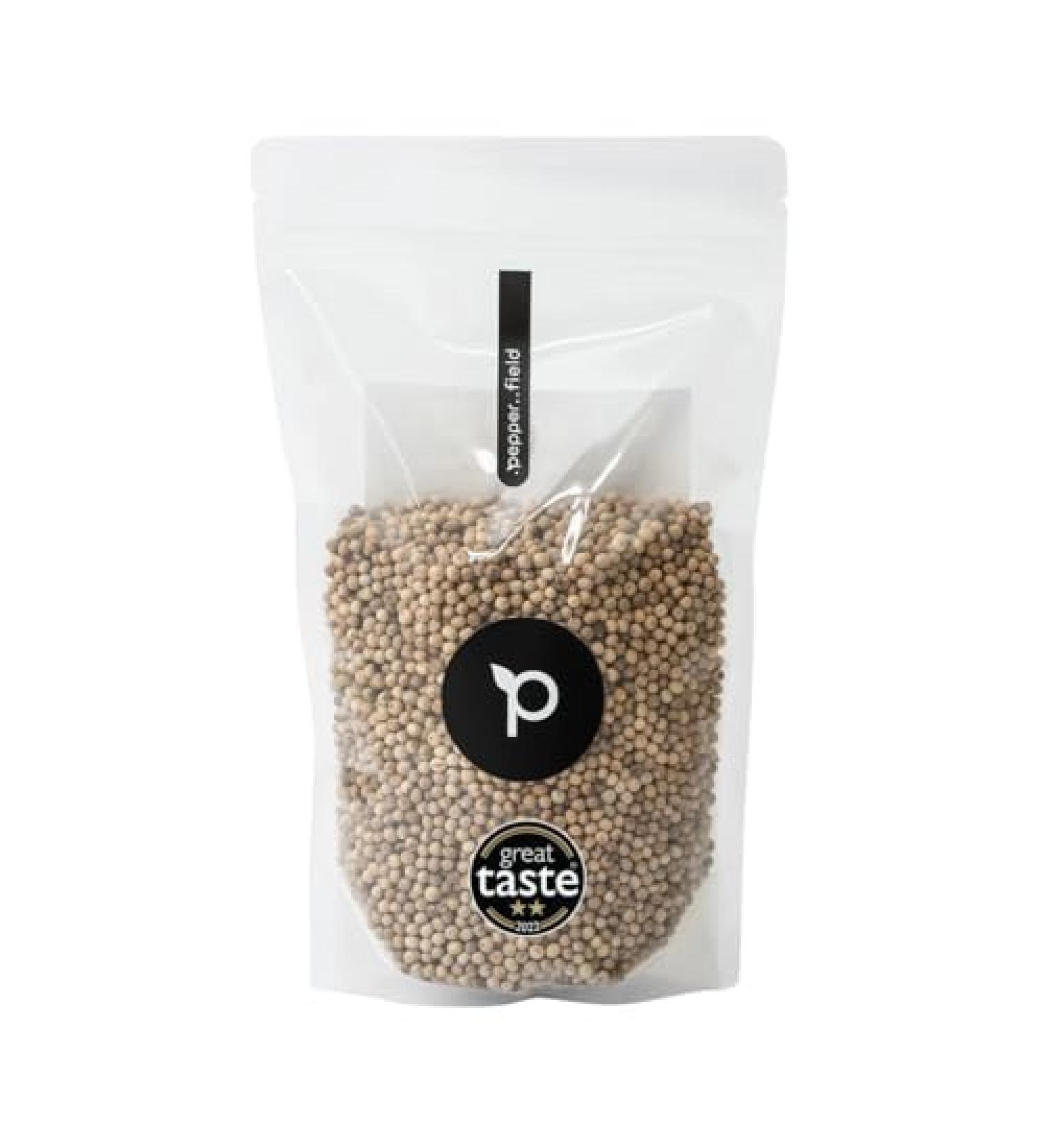 pepperfield Pepper Field Kampot White Pepper White Peppercorns 100 Real White Pepper from Kampot Cambodia PGI Whole White Pepper Pepper for mill & pepper mill for grinding 500g