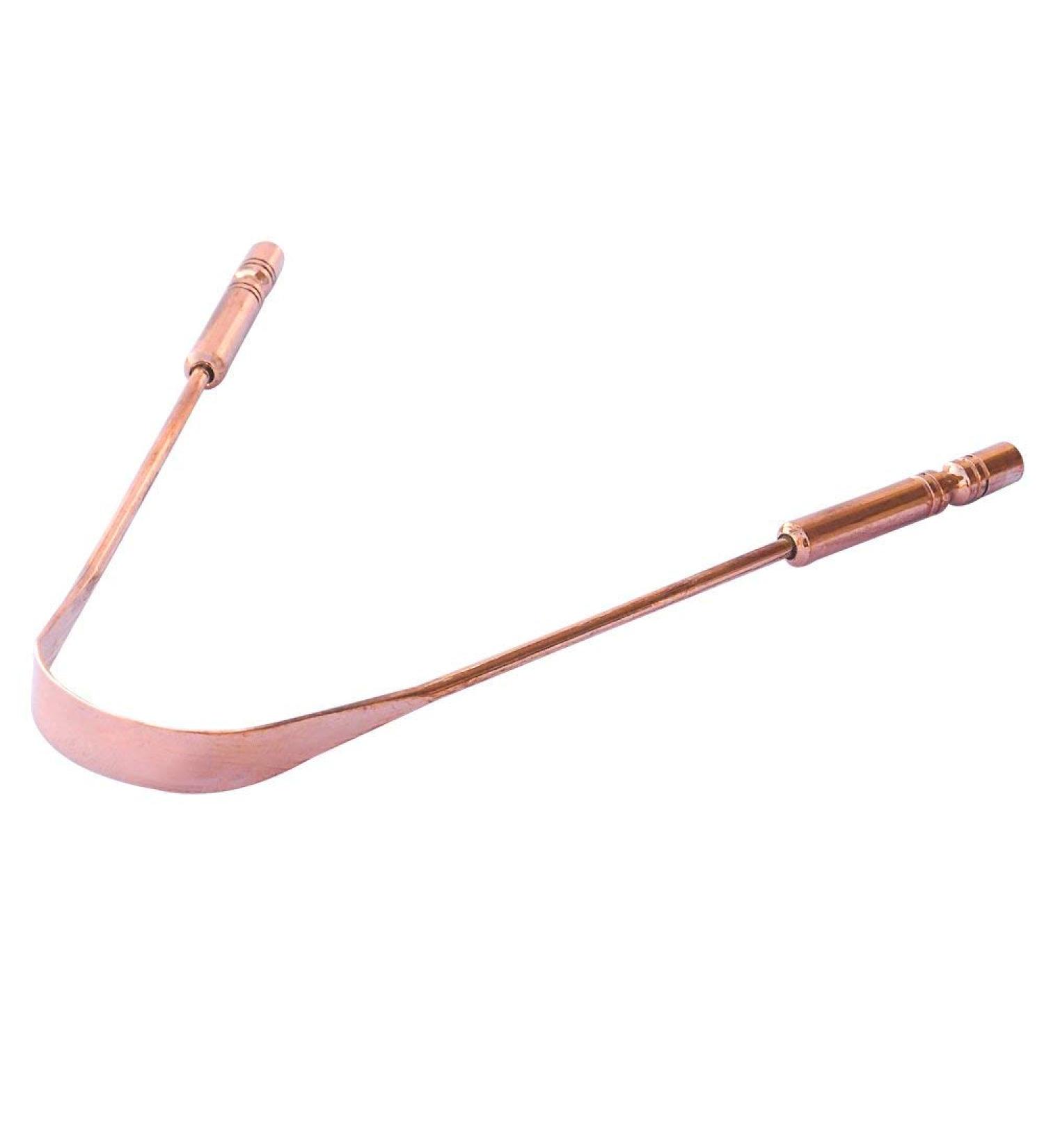 100% Pure Copper Tongue Scraper - Heavy Duty Ayurvedic Tongue Cleaner - Buy Online on GoSupps.com