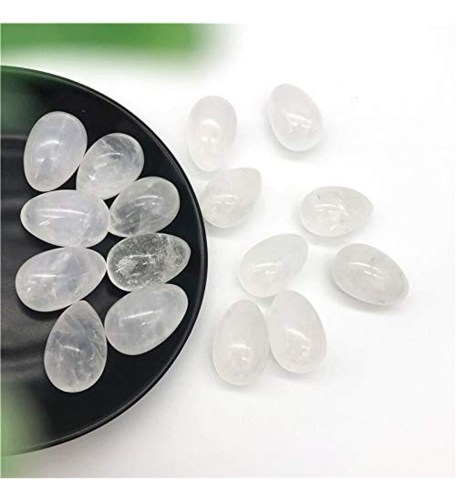 1pc Natural White Quartz Crystal Egg Shaped Stones Polished Clear Quartz Eggs Natural Stones and Crystals Stone Mineral Specimen - Buy Online on GoSupps.com