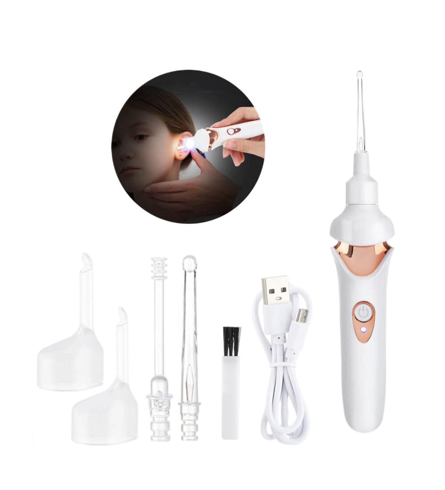 Rechargeable Electric Ear Suction Set for Kids | Luminous Ear Pick for Safe Ear Wax Removal | Visual Light for Children's Ear Cleaning - Buy Online on GoSupps.com