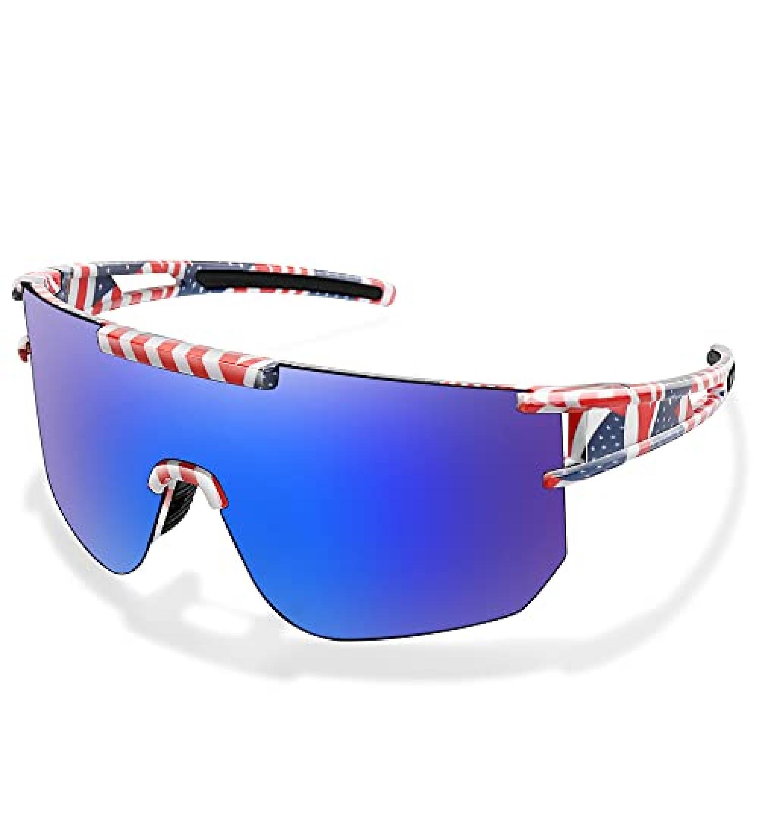Polarized Sports Sunglasses for Youth Men and Women - UV400 Cycling Glasses for Baseball, Fishing, Running, Driving - National Flag-05 - Buy Online on GoSupps.com