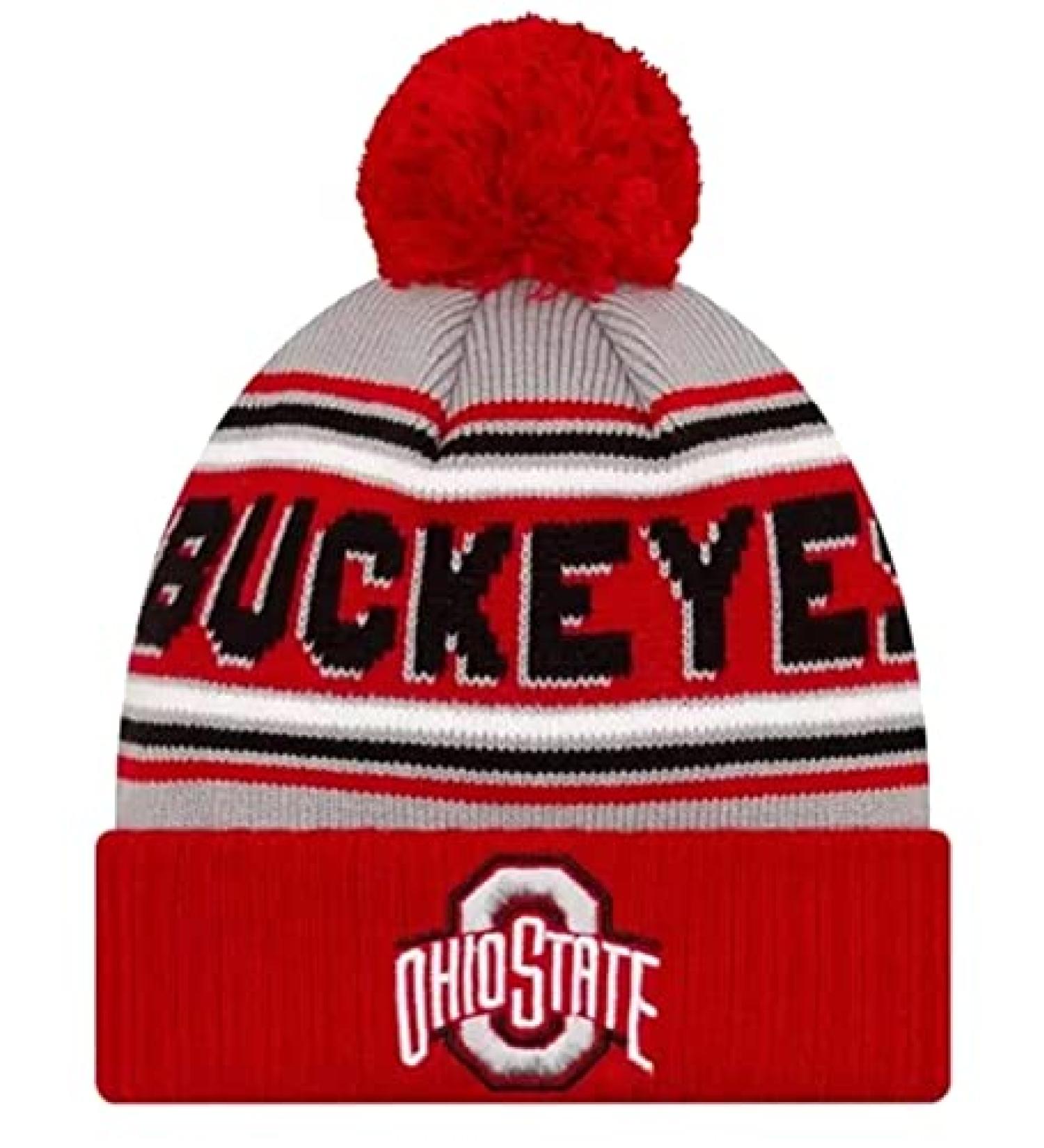 New Era Men's Cold Weather Cuffed Sport Knit Beanie Hat Cap Major League College Collegiate Buckeyes Cheer Ohio State