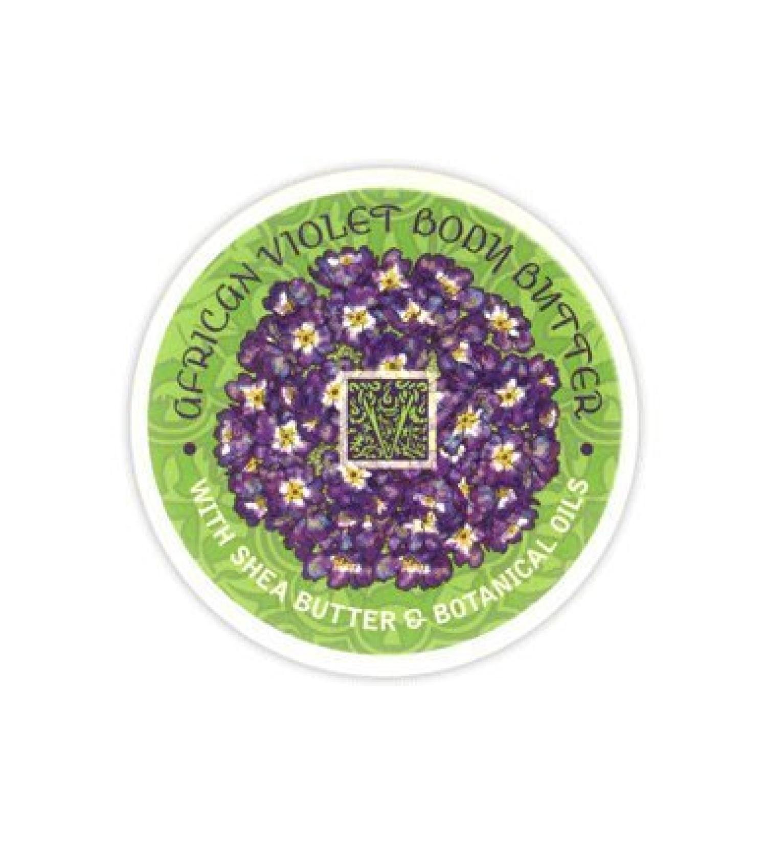 Greenwich Bay Trading Company Botanic Body Butter with Shea Butter and Cocoa Butter 8oz Tub (African Violet)