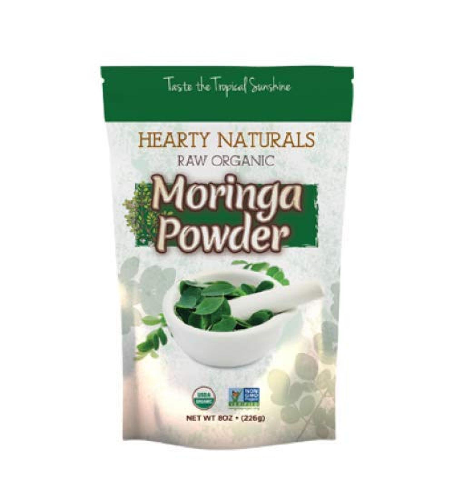 Hearty Naturals Raw Organic Moringa Powder - 226 Grams (8 Oz)