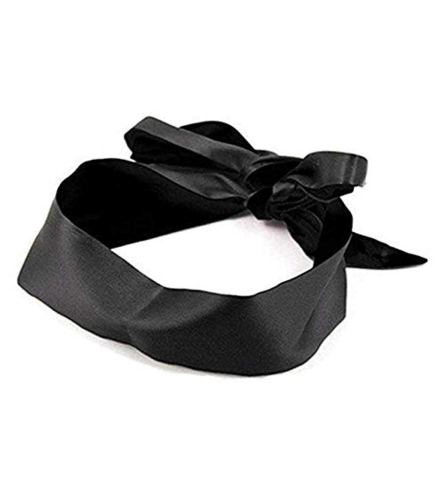 150cm Black Soft Satin Sleeping Mask | Comfortable Eye Mask for Travel & Sleep | Luxury Blindfold - Shop Internationally - Buy Online on GoSupps.com