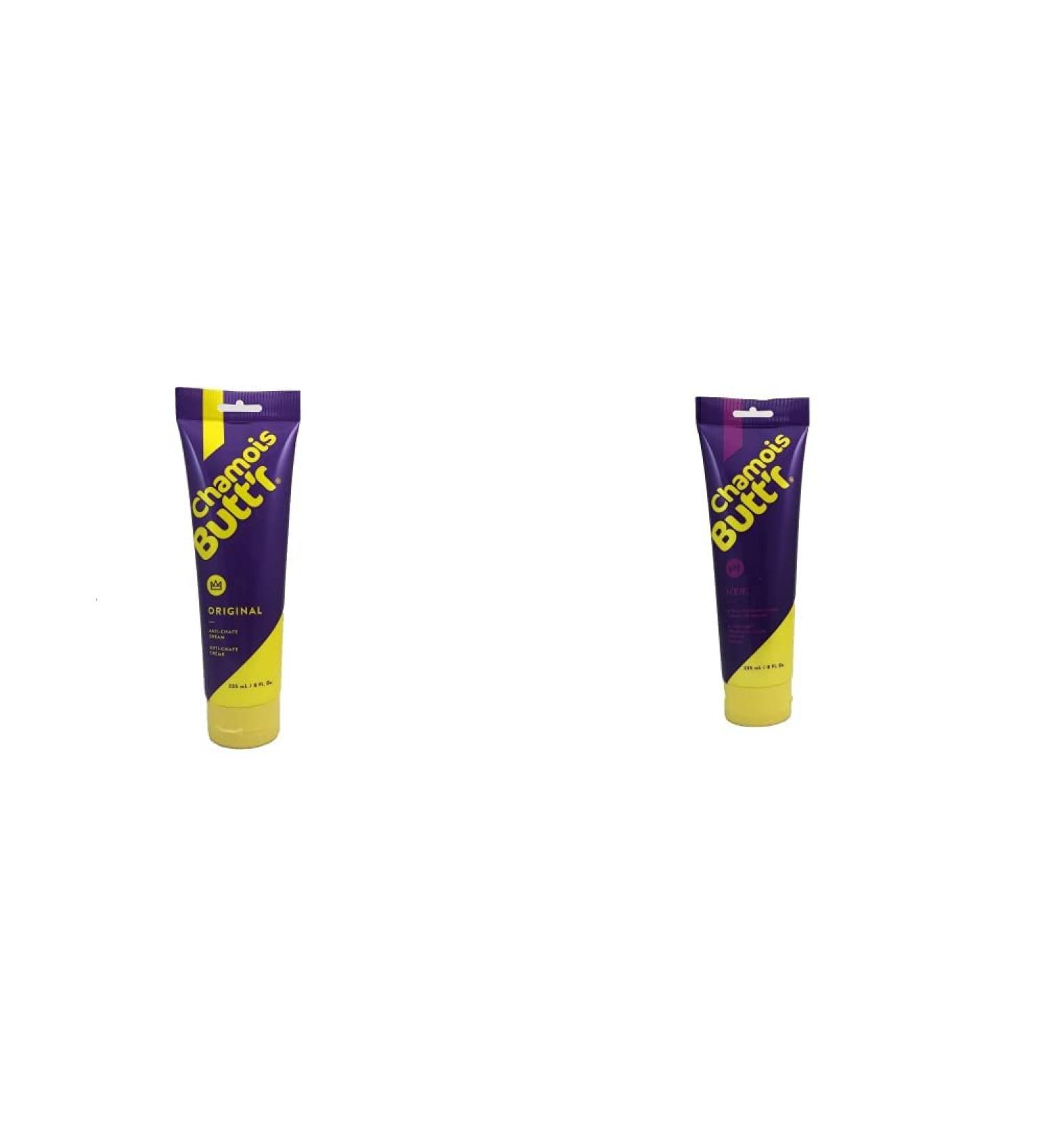 Chamois Butt'r Original Anti-Chafe Cream 8 oz Tube & Her' Anti-Chafe Cream 8 Ounce Tube - Buy Online on GoSupps.com