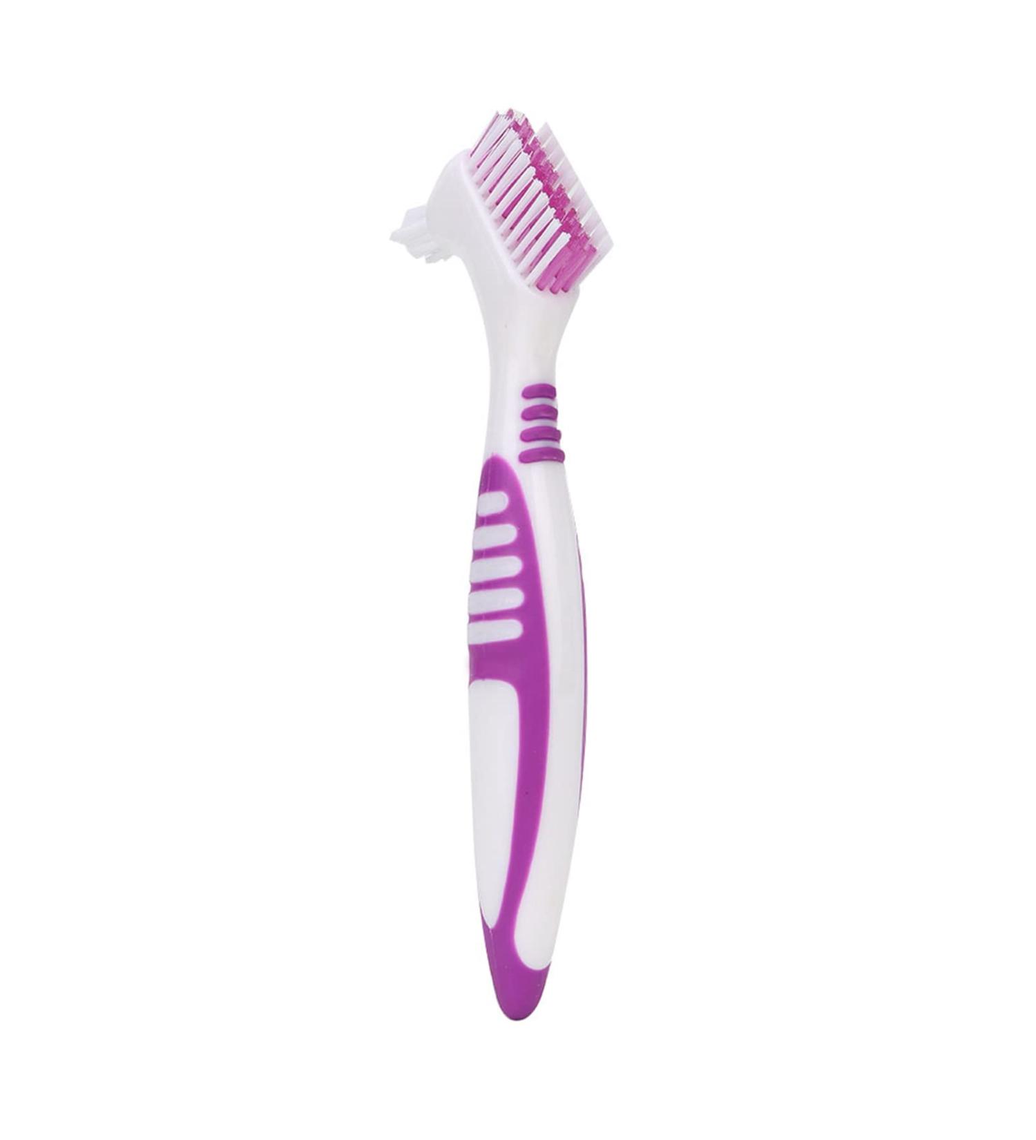 Denture Cleaning Brush - Removes Plaque with Ergonomic Nylon Design | Portable Tooth Space Cleaner - Buy Online on GoSupps.com