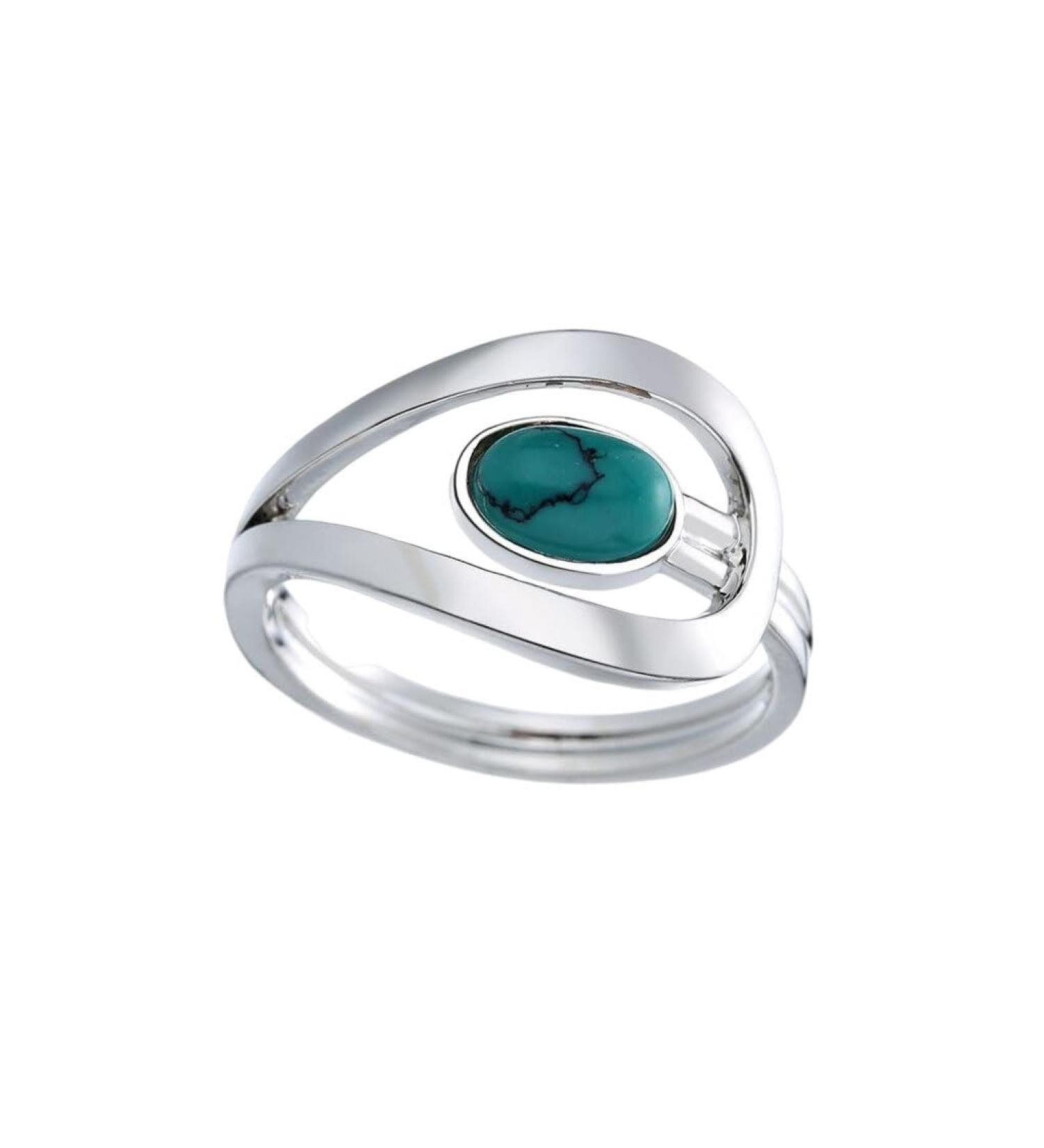 CLSSLVVBN Rings Jewelry Turquoise Silver Lady Finger Antique Ornaments Girls Gemstones Wedding Elegant Valentine Anniversary 7 - Buy Online on GoSupps.com