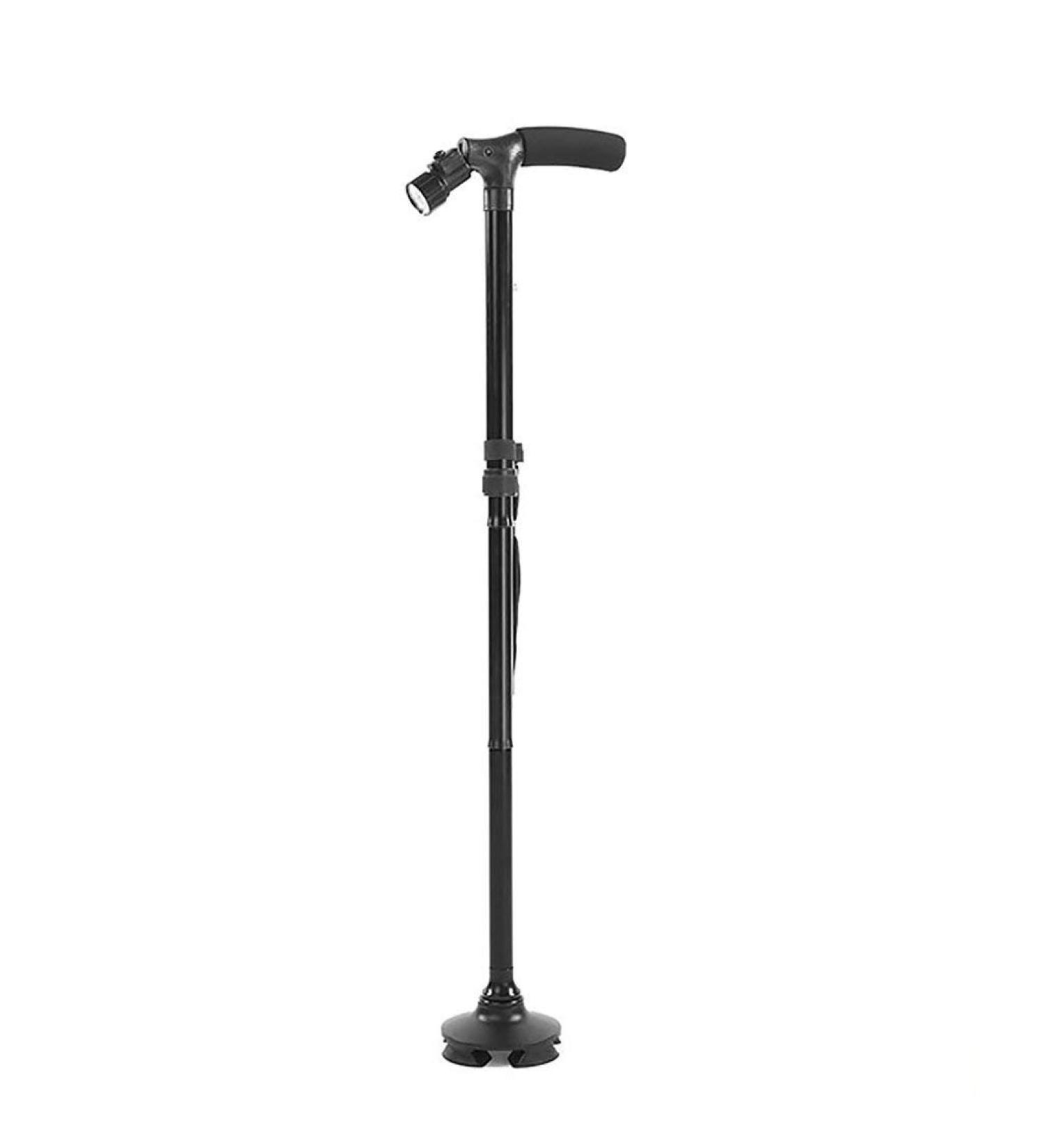 Walking Sticks for Elderly Crutches Black with Light Legs Small Four-Foot Retractable Foldable Walking Stick Adjustment Range of 62.5 Cm -96 Cm Interesting - Buy Online on GoSupps.com