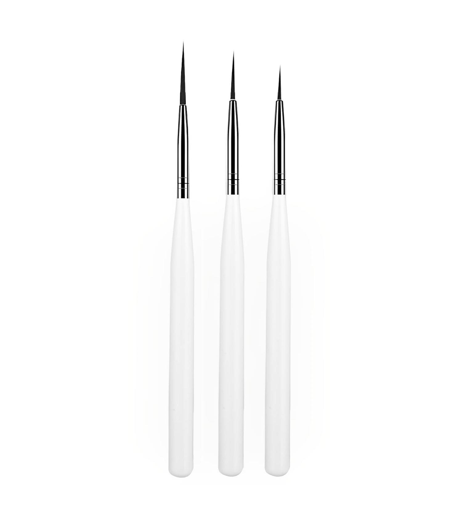 Luoshapucy Nail Design Brush Set - 3 Professional Nail Art Liner Brushes for DIY & Salon Use - Fine Liner in White - Buy Online on GoSupps.com