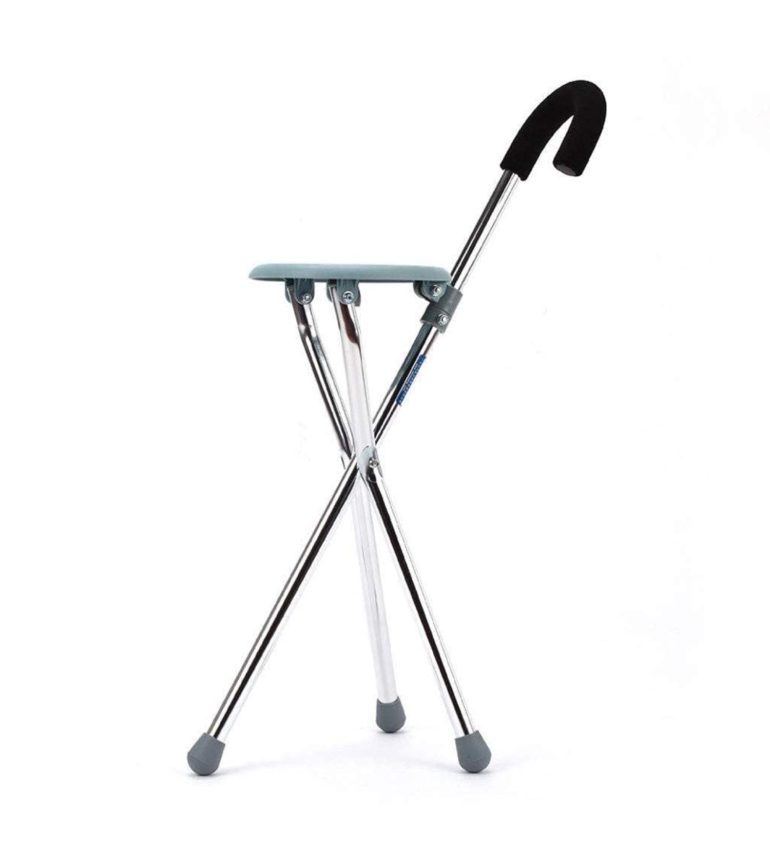 Crutches for The Elderly Four-Legged Cane with Seat Elderly Walker Basket Trekking Pole Non-Slip Walking Stick with Hospital Lucky Star - Buy Online on GoSupps.com