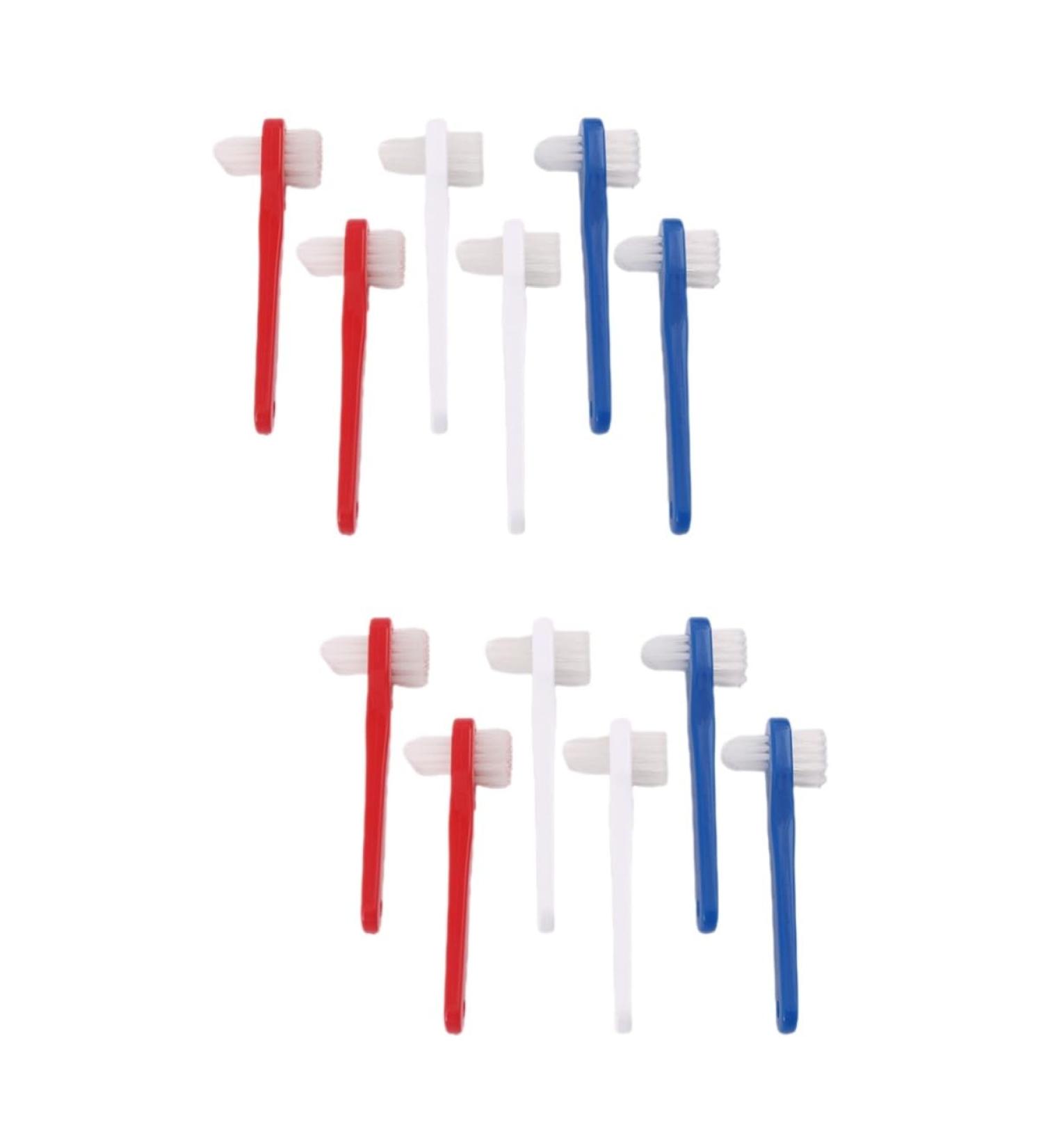Gleavi 12 STK Double-Headed Toothbrush Set for Partial Dentures & Braces | Soft & Hard Prothesis Brush | Essential Dental Care Tools for Adults - Buy Online on GoSupps.com