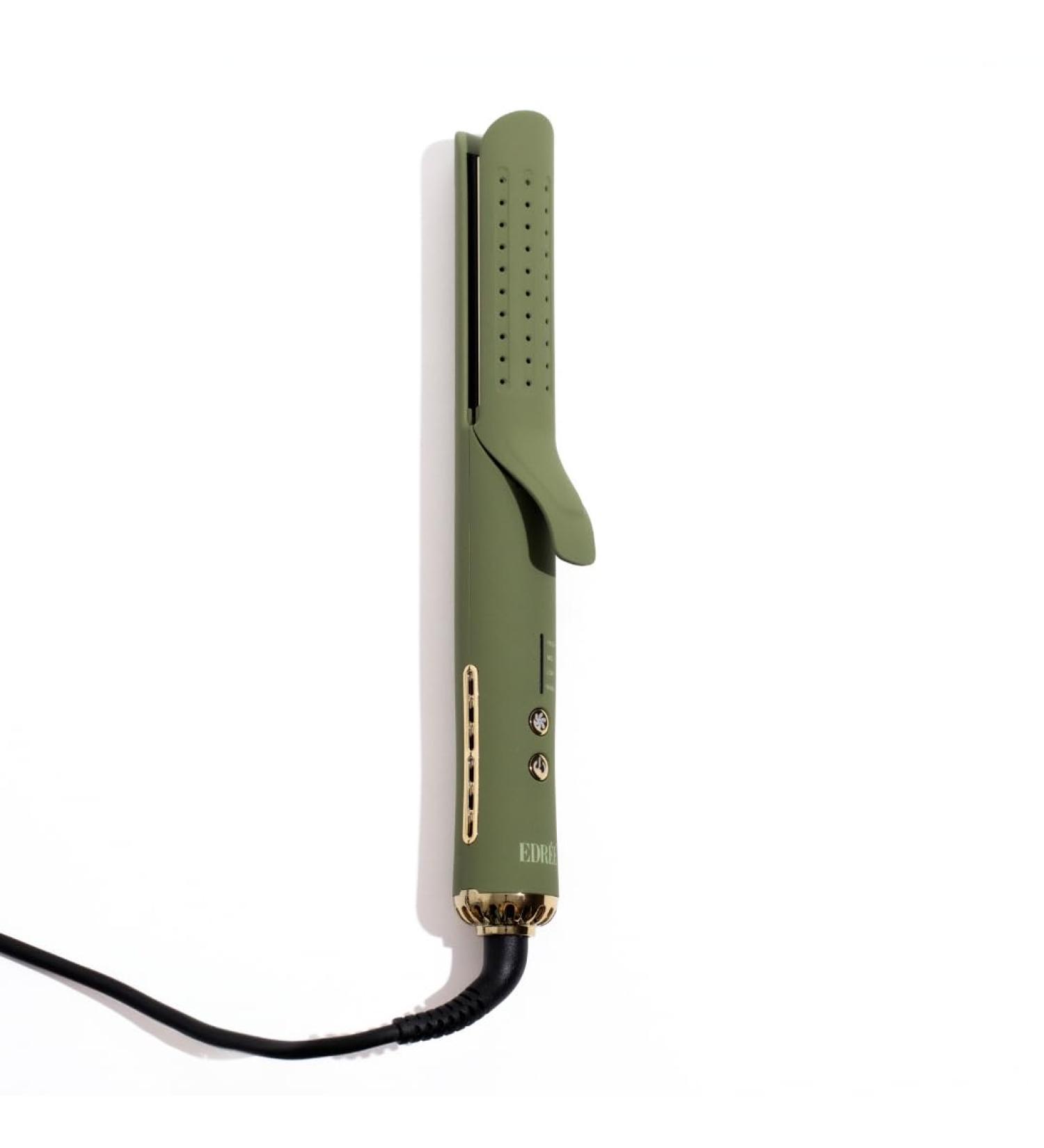 Loulou 2-in-1 Airflow Hair Straightener & Curler | Titanium Plates 330 F-450 F Heat Control | Cool Shot & 360 Swivel | Dual Voltage (Olive) - Shop Worldwide - Buy Online on GoSupps.com