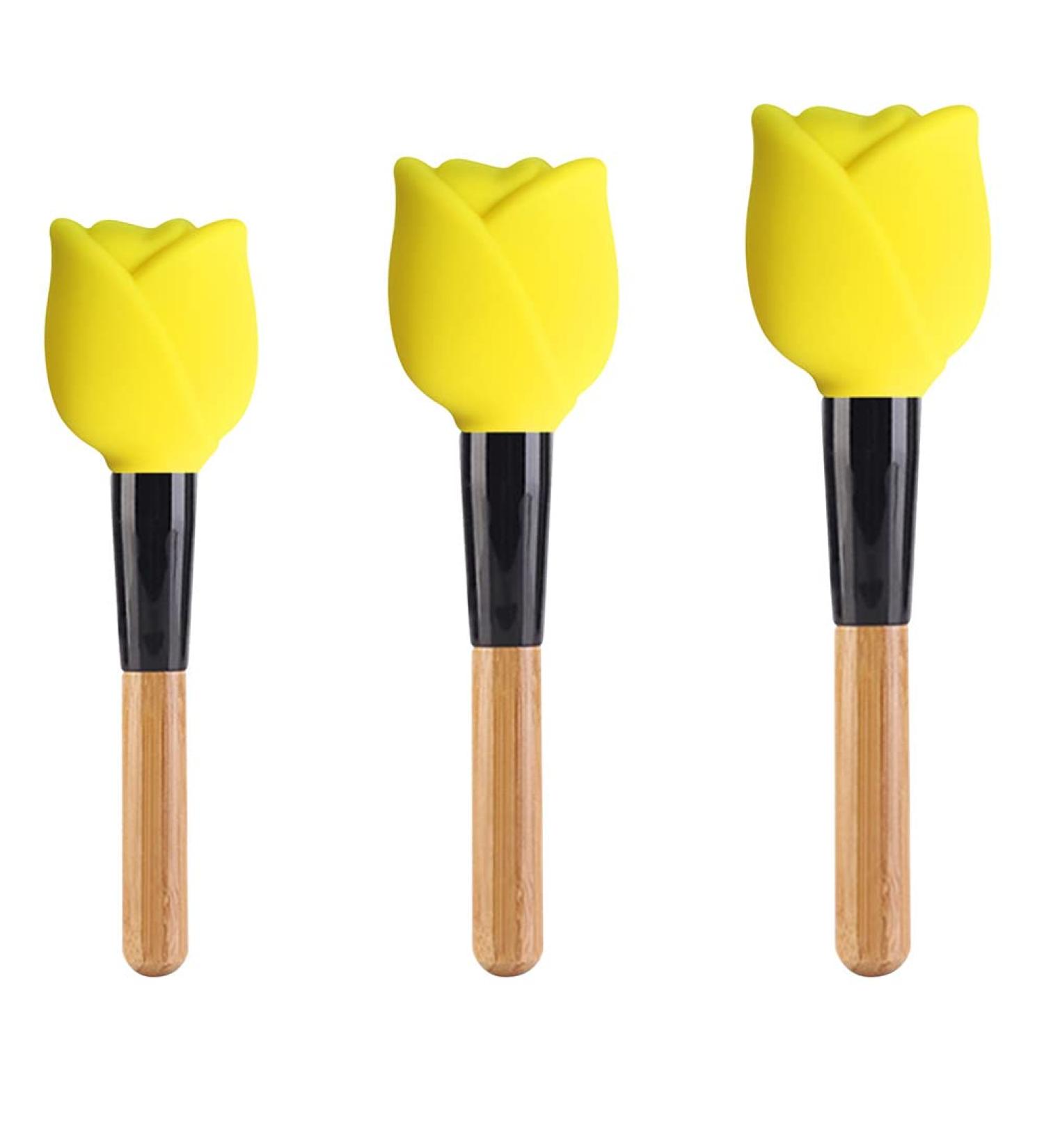 Buy Silicone Makeup Brush Covers - Travel-Friendly Dustproof Organizers in Yellow | Reusable & Compatible with Most Brushes - Buy Online on GoSupps.com