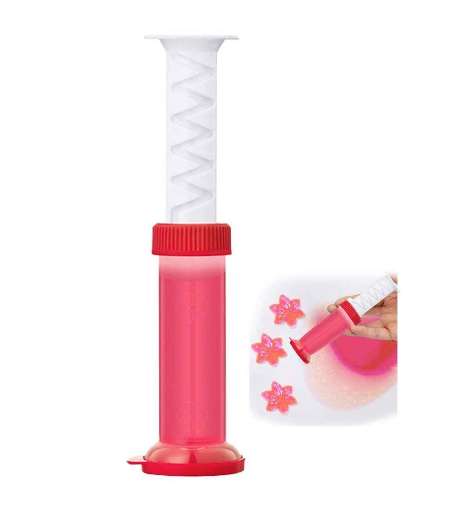 Toilet Gel Stamp Flower Fragrance Bathroom Deodorizer Bowl Cleaner Toilet Wand Stops Limescales and Stains with Air Freshening Deodorizing Clean Red - Buy Online on GoSupps.com