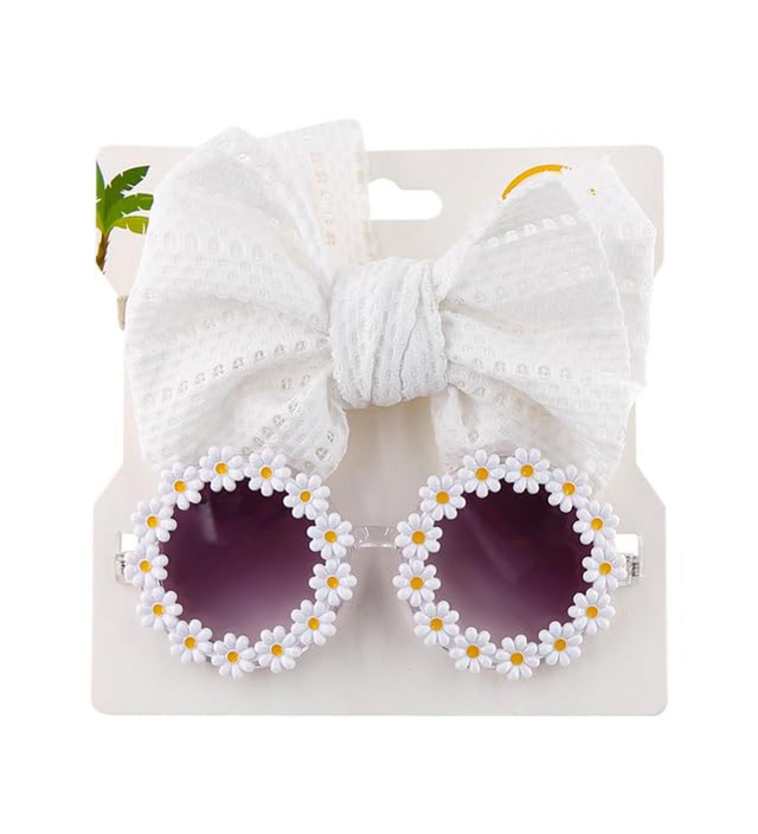 Pet Dog Sunglasses & Headband Set | Sunflower Glasses for Small Dogs & Cats | Ideal for Maltese Poodle Yorkshire - Buy Online on GoSupps.com