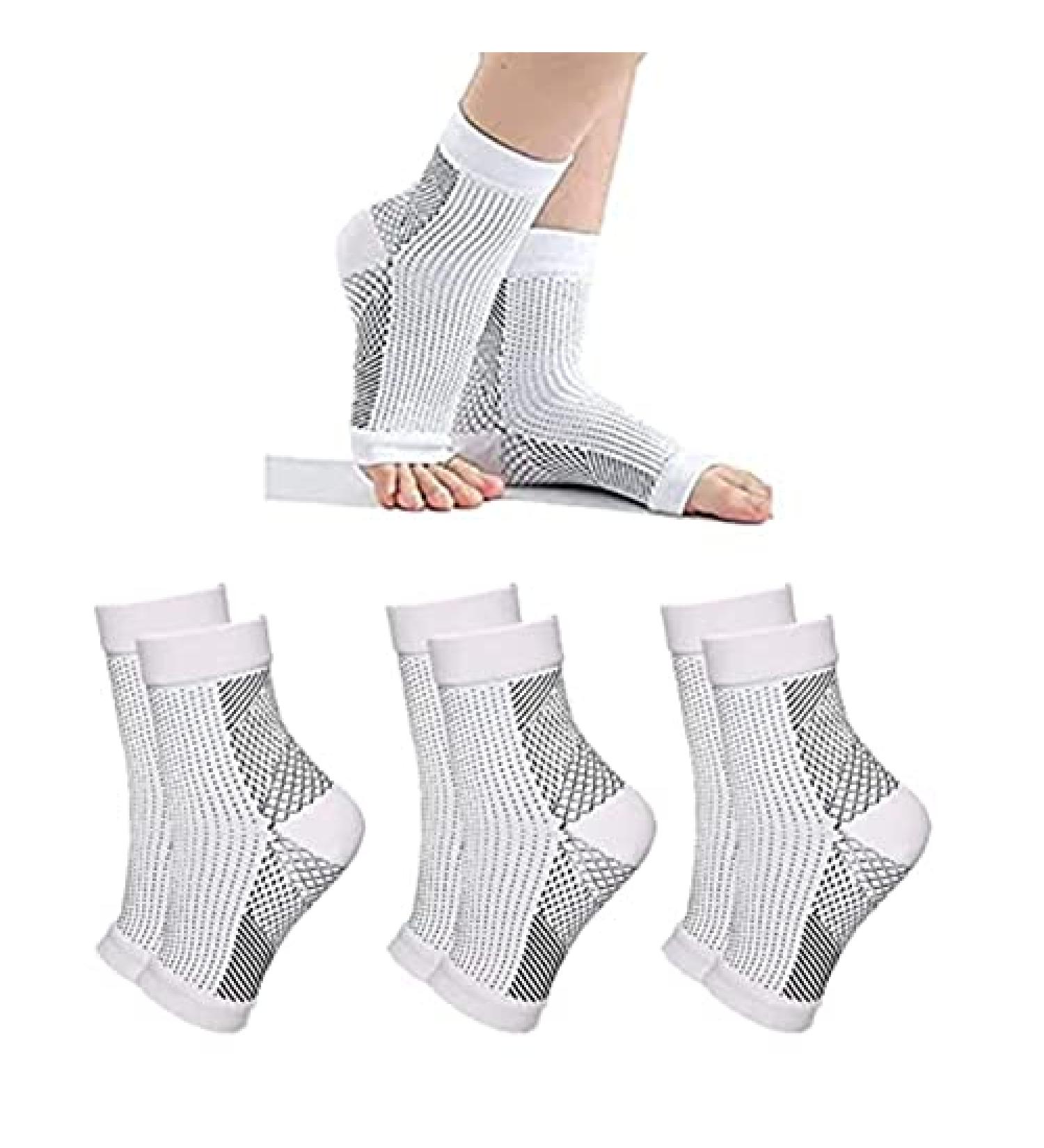Neuropathy Socks for Women & Men - 3 Pairs Relief for Pain & Swelling | Comprex Ankle Sleeves for Plantar Fasciitis - XX-Large White - Buy Online on GoSupps.com