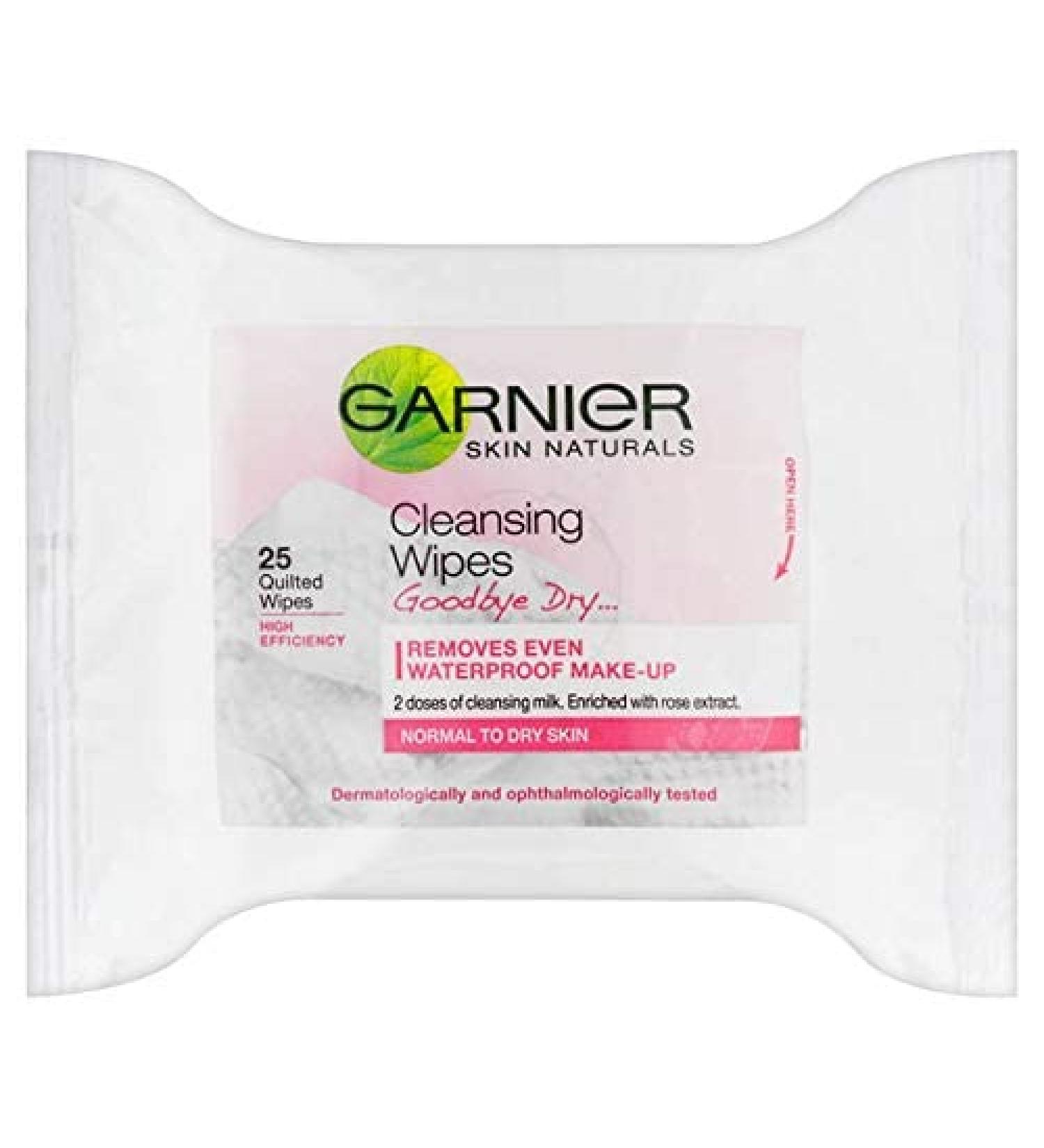 Garnier Skin Naturals Cleansing Quilted Face Wipes - 25 Count (Pack of 1) - Buy Online on GoSupps.com