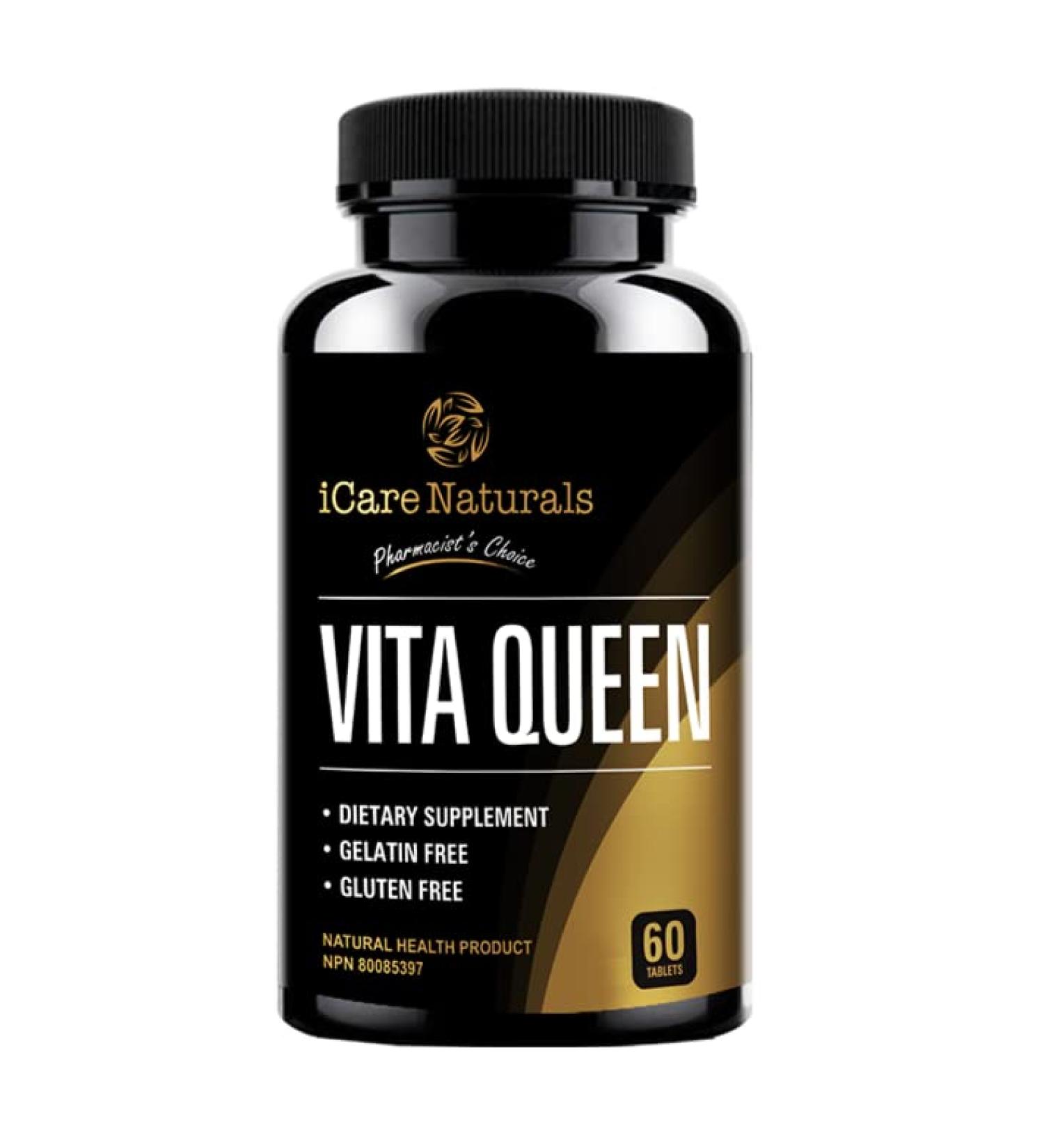 Multivitamins for Women - Halal | Gluten-Free | Vegetarian Friendly | Manufactured in Canada| GMP Certified | - Iron Vitamin D3 B Vitamins and Antioxidant Vitamins C and E - Nourish Hair Skin & Nails - 60 count - Buy Online on GoSupps.com