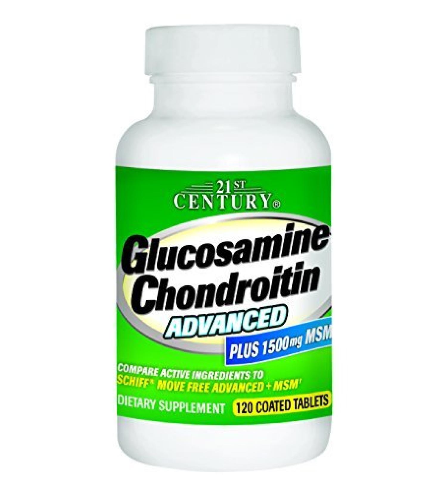21st Century Glucosamine Chondroitin Advanced Plus 1500mg MSM 120 Coated Tablets by 21st Century
