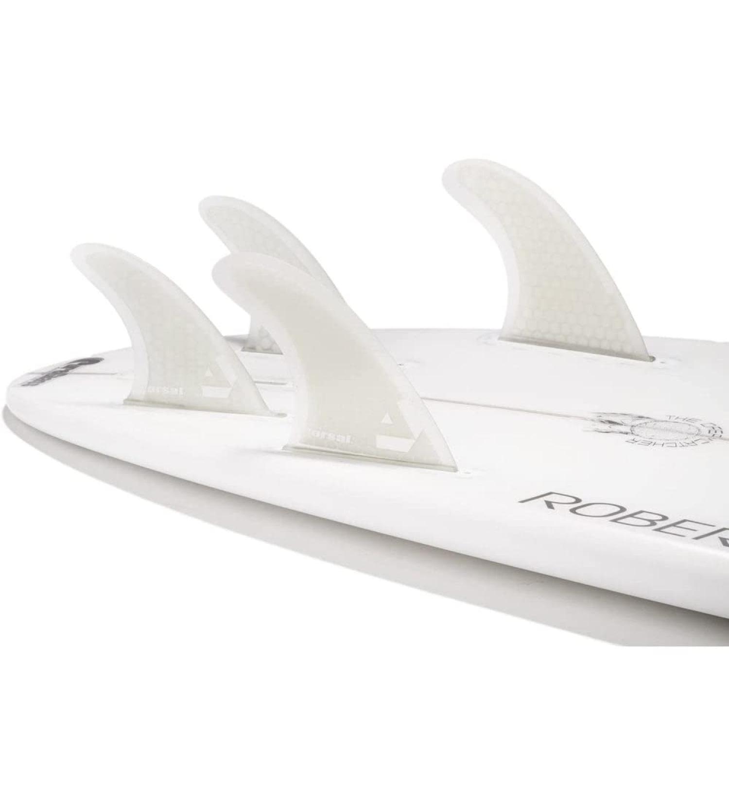 DORSAL Surfboard Fins Quad 4 Set - Future Compatible White Medium Fiberglass with Honeycomb Hexcore - Buy Online on GoSupps.com