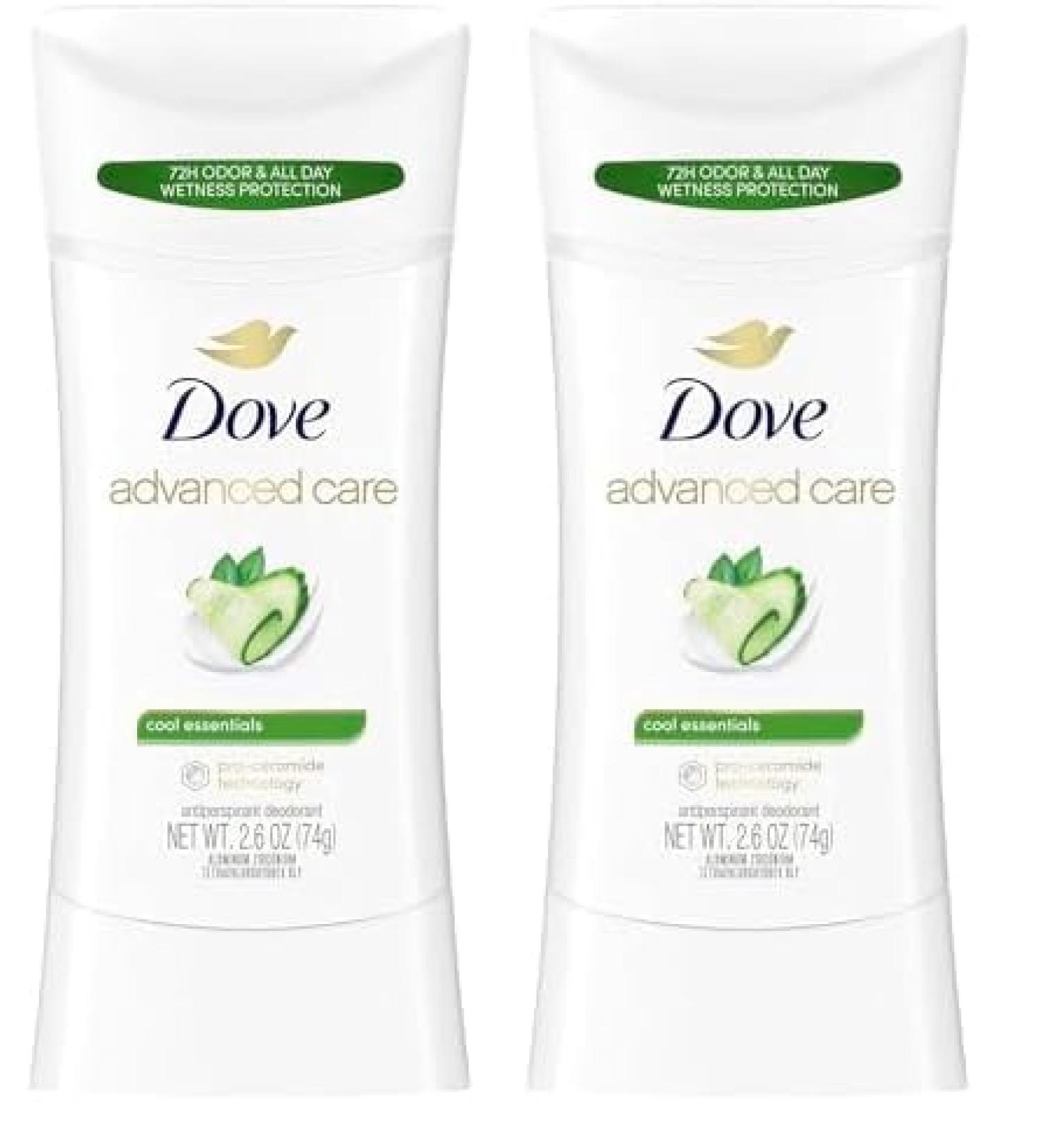 Dove Advanced Care Antiperspirant Deodorant Stick - 72 Hour Odor Control & All-Day Sweat Protection - Pro Ceramide Technology - Cool Essentials - 2.6oz - International Shipping Available - Buy Online on GoSupps.com