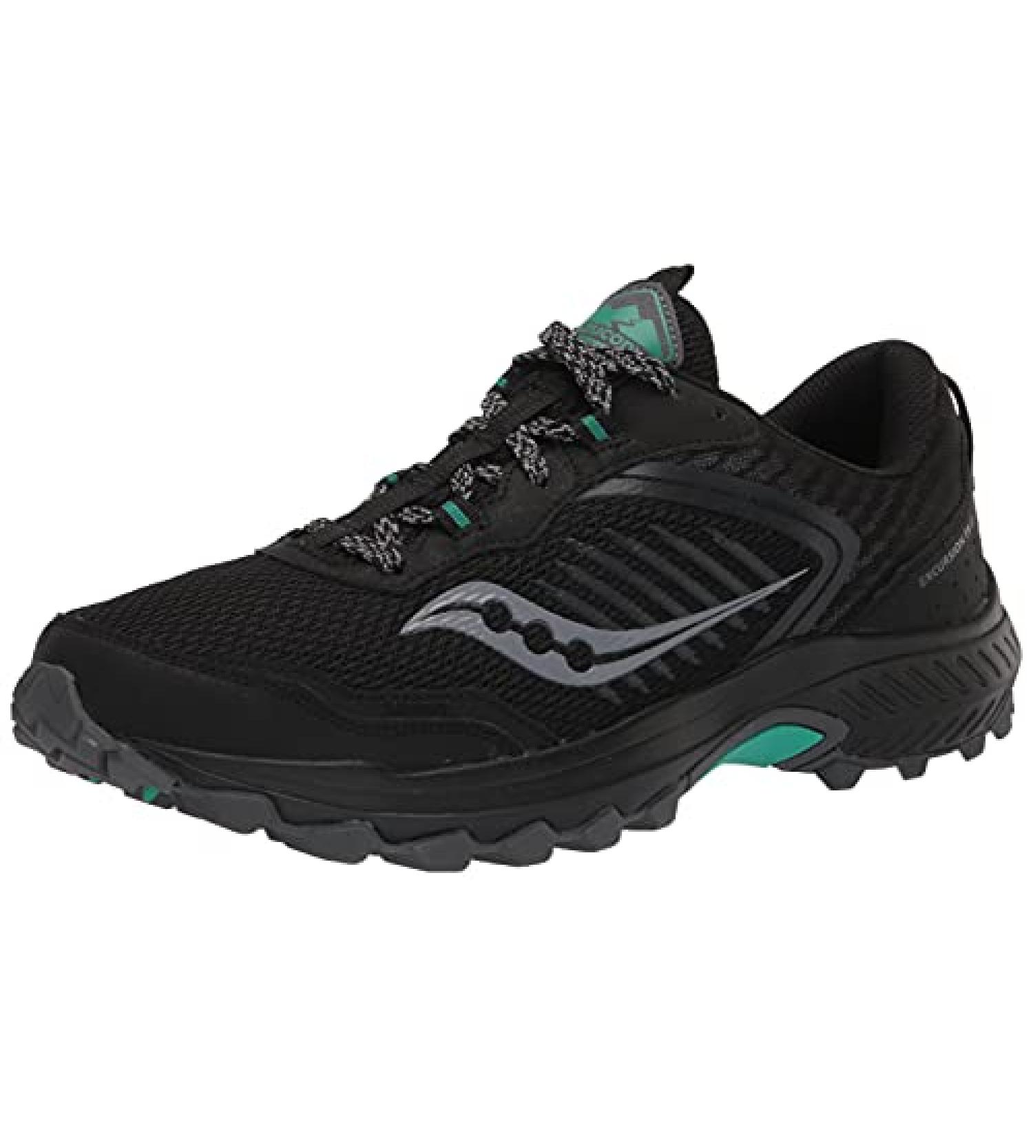 Saucony Women's Excursion TR15 Trail Running Shoe 7.5 - Black/Jade - Buy Online on GoSupps.com