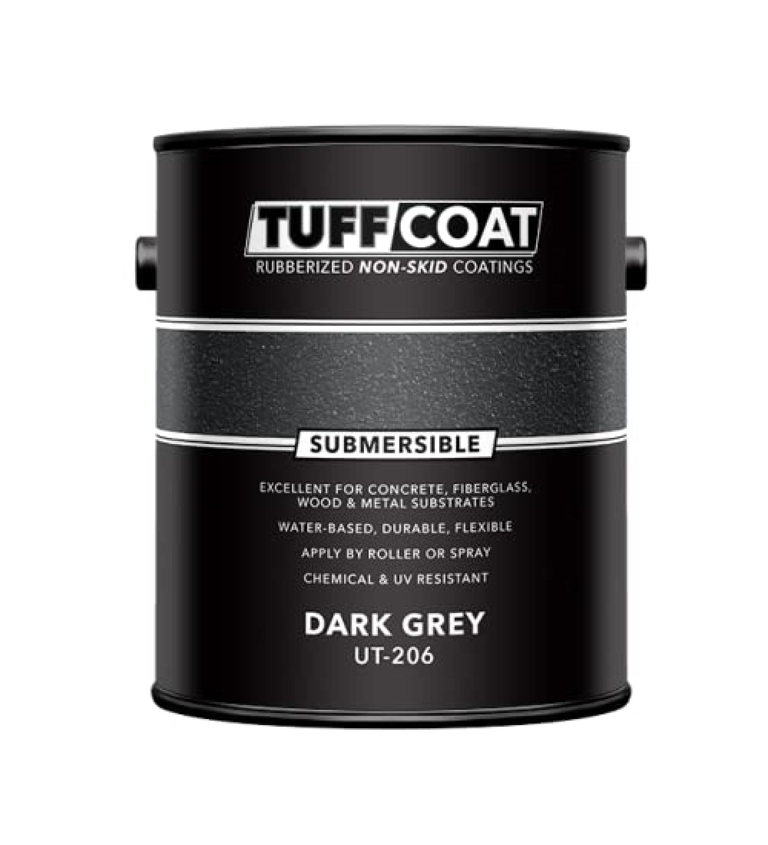 Tuff Coat UT-206 Dark Gray - 1 Gallon | Submersible Water-Based Rubberized Non-Skid Coating - Buy Online on GoSupps.com