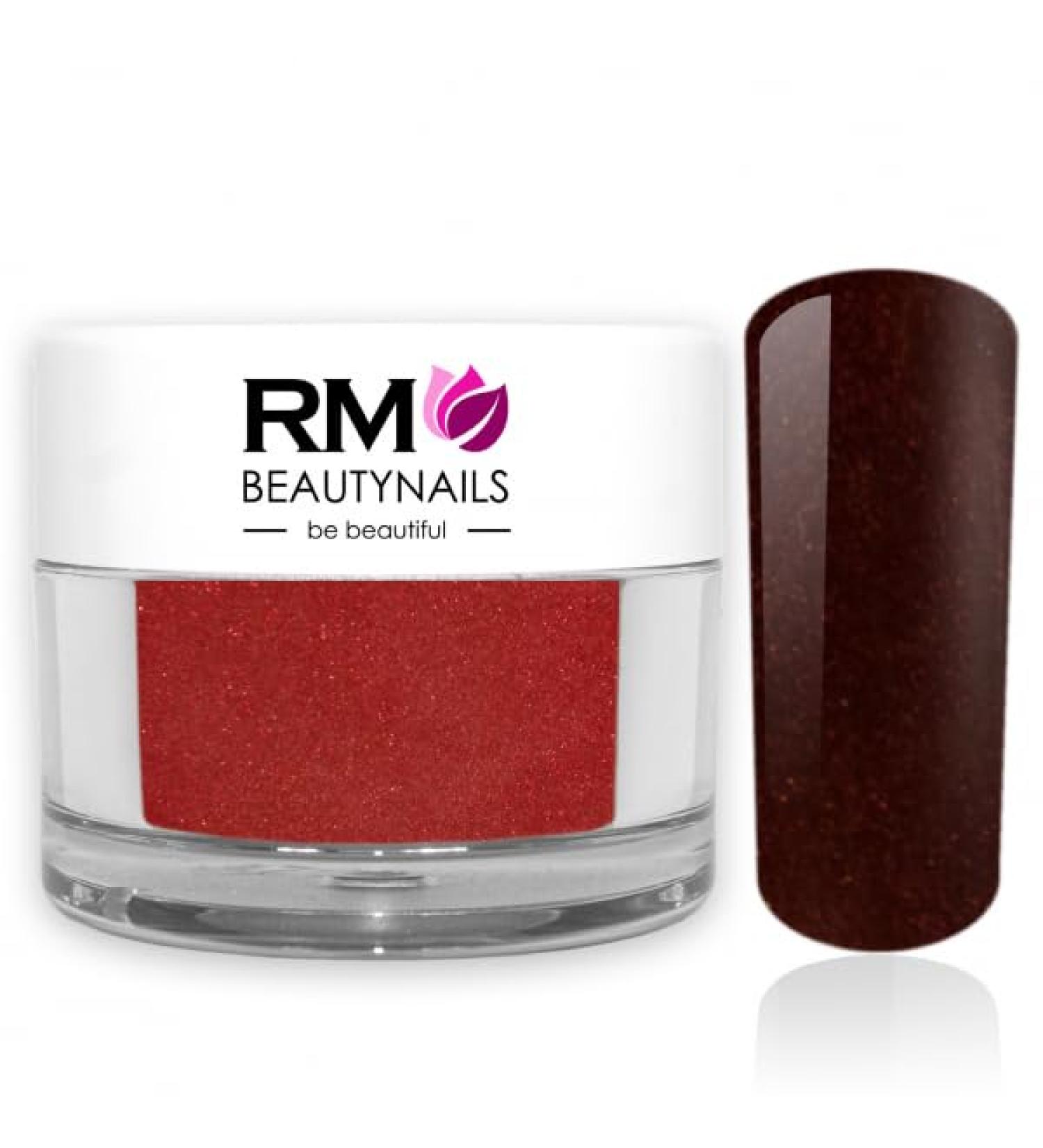 Acrylic Color Powder Red-Brown Metallic | Nail Design Powder 10g | RM Beautynails - 1 Pack for Perfect Fingernails - Buy Online on GoSupps.com