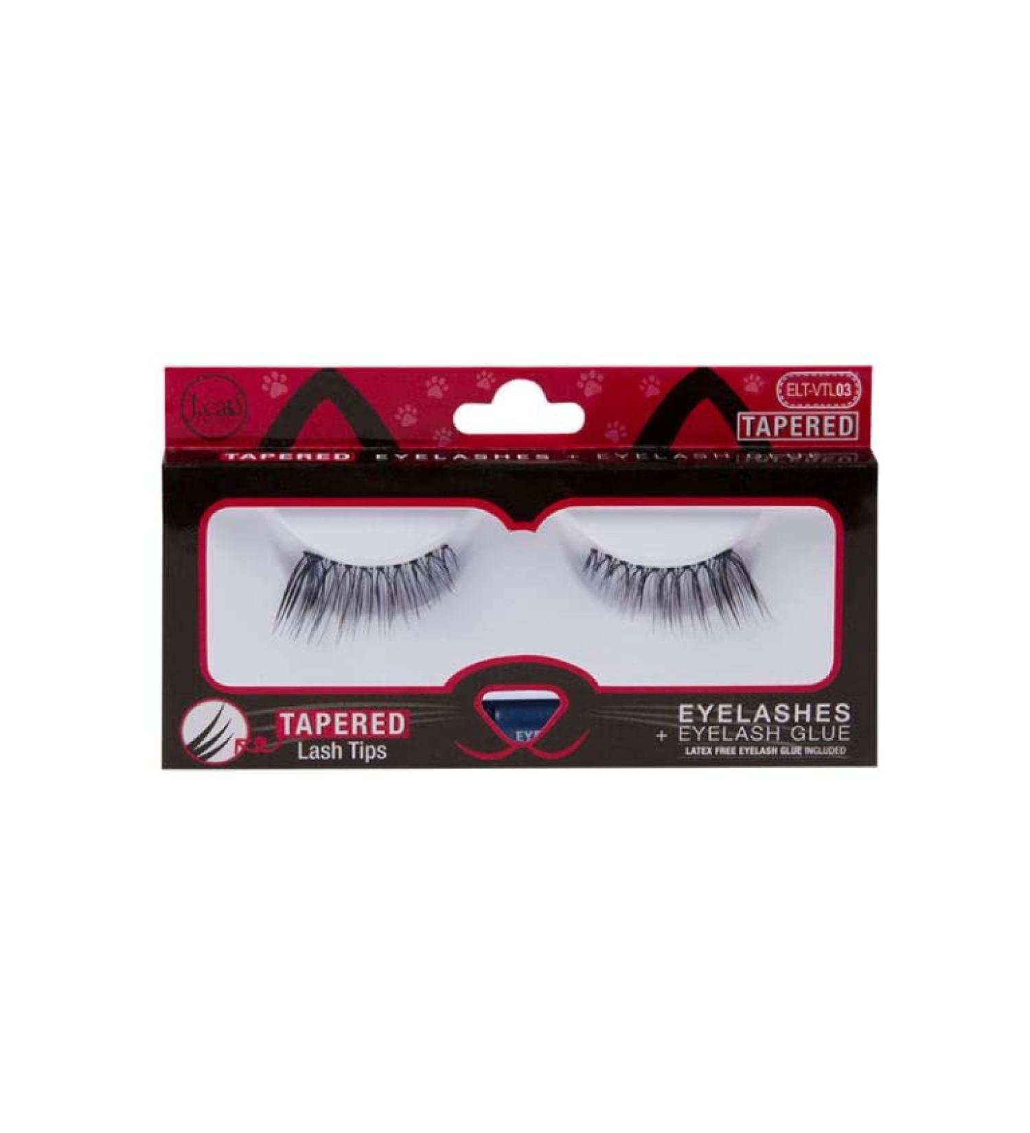 J Cat Beauty Tapered Eyelash + Eyelash Glue ELT-VTL03