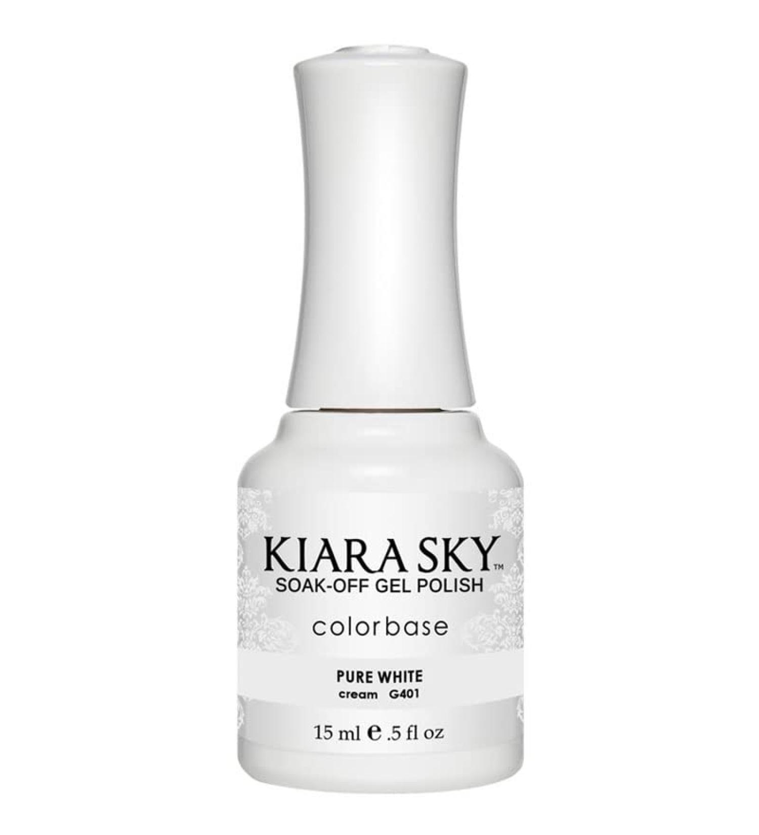 Kiara Sky Pure White G401 - Professional Soak Off LED UV Gel Polish - Buy Online on GoSupps.com