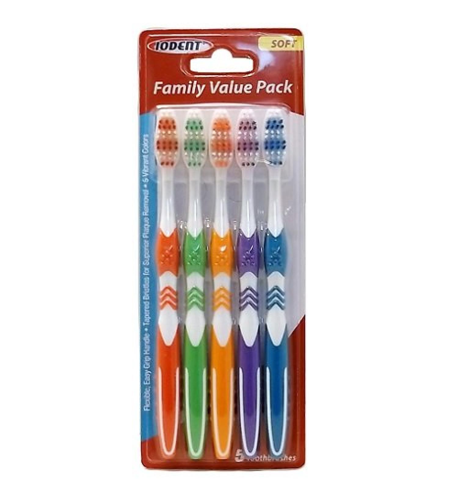 Wholesale Iodent Toothbrushes 5pk Soft Value Pack
