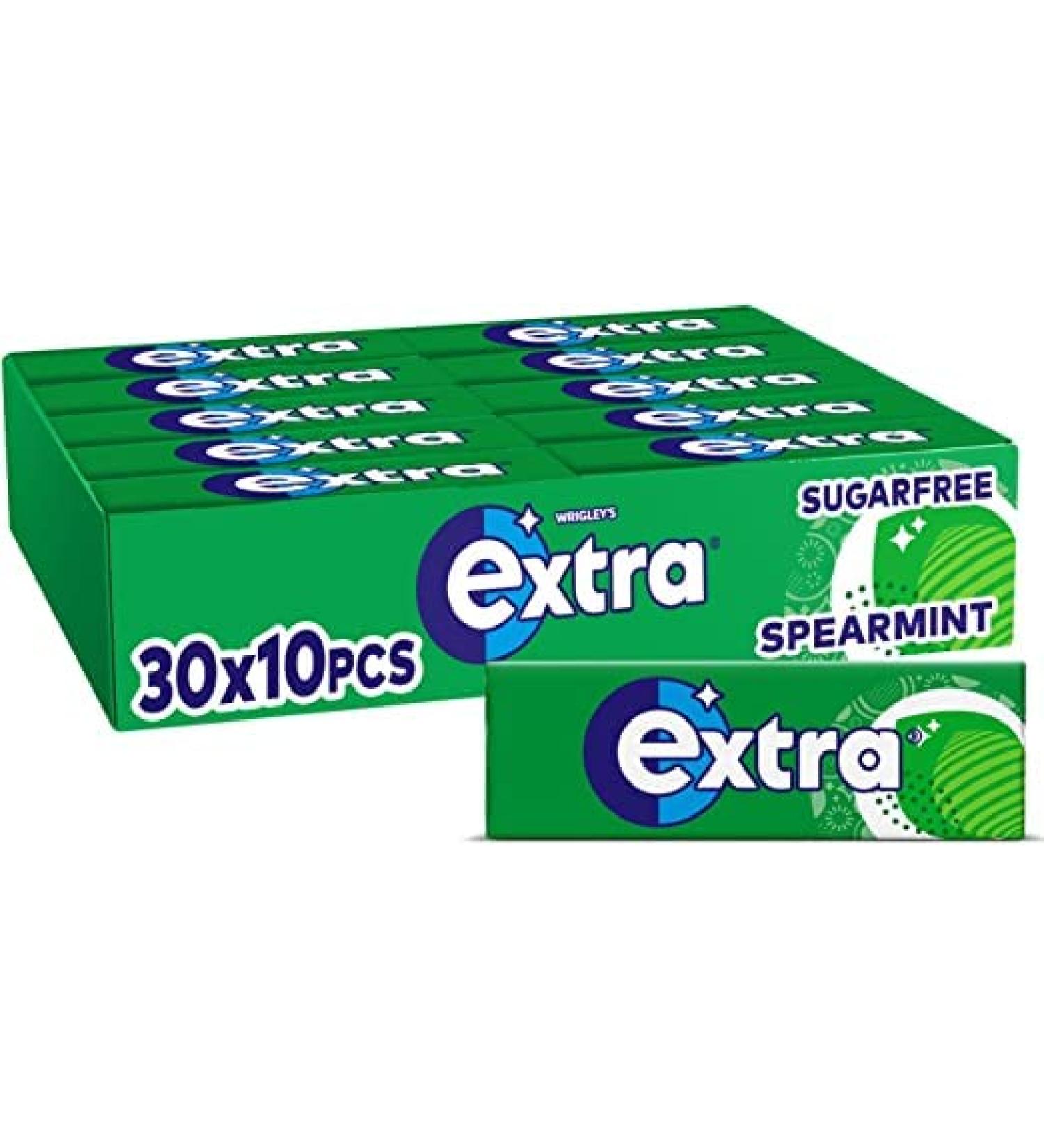 Extra Chewing Gum Sugar Free Spearmint 30 Packs of 10 Pieces