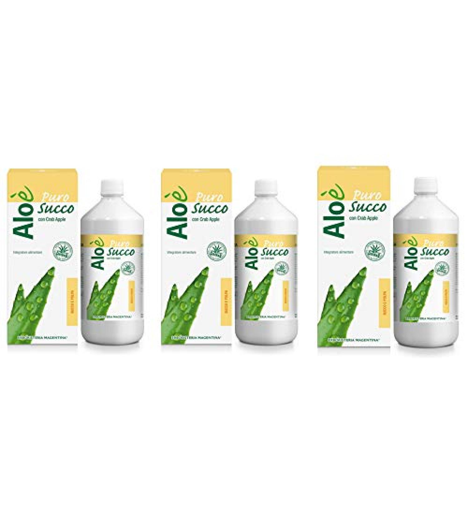 Erboristeria Magentina Erboristeria Magentina Aloe - pure Aloe Vera juice and pulp 3 x 1000 ml 3 liters