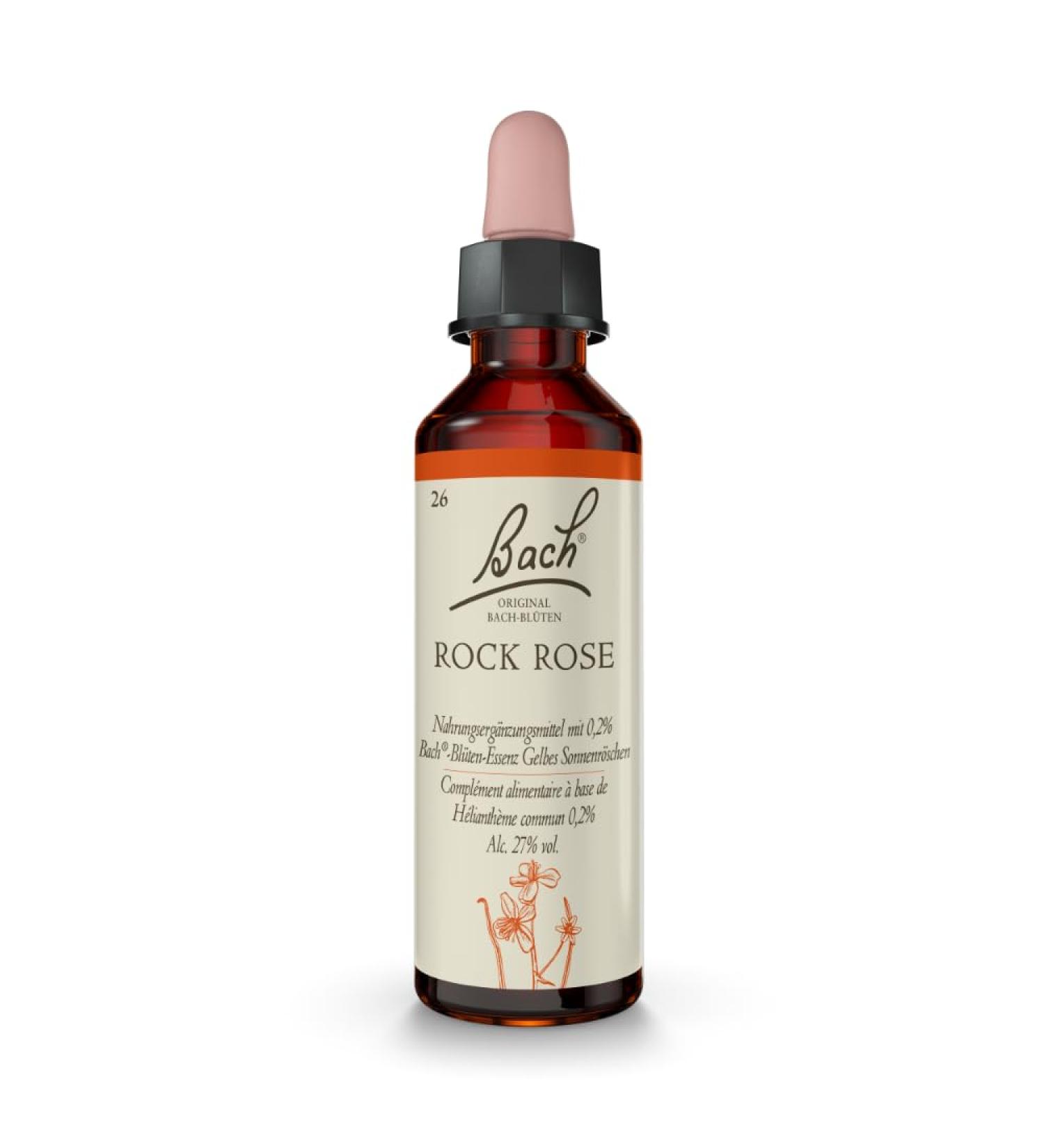 Original Bach Flower Drops No. 26 Rock Rose - Natural Anxiety Relief & Crisis Support 20ml - Buy Online on GoSupps.com
