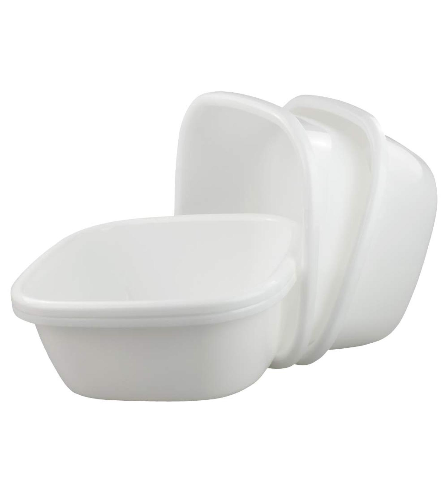 Yarebest 12 Quart Plastic Basin Set of 4 Wash Bin Dishpan White - Buy Online on GoSupps.com