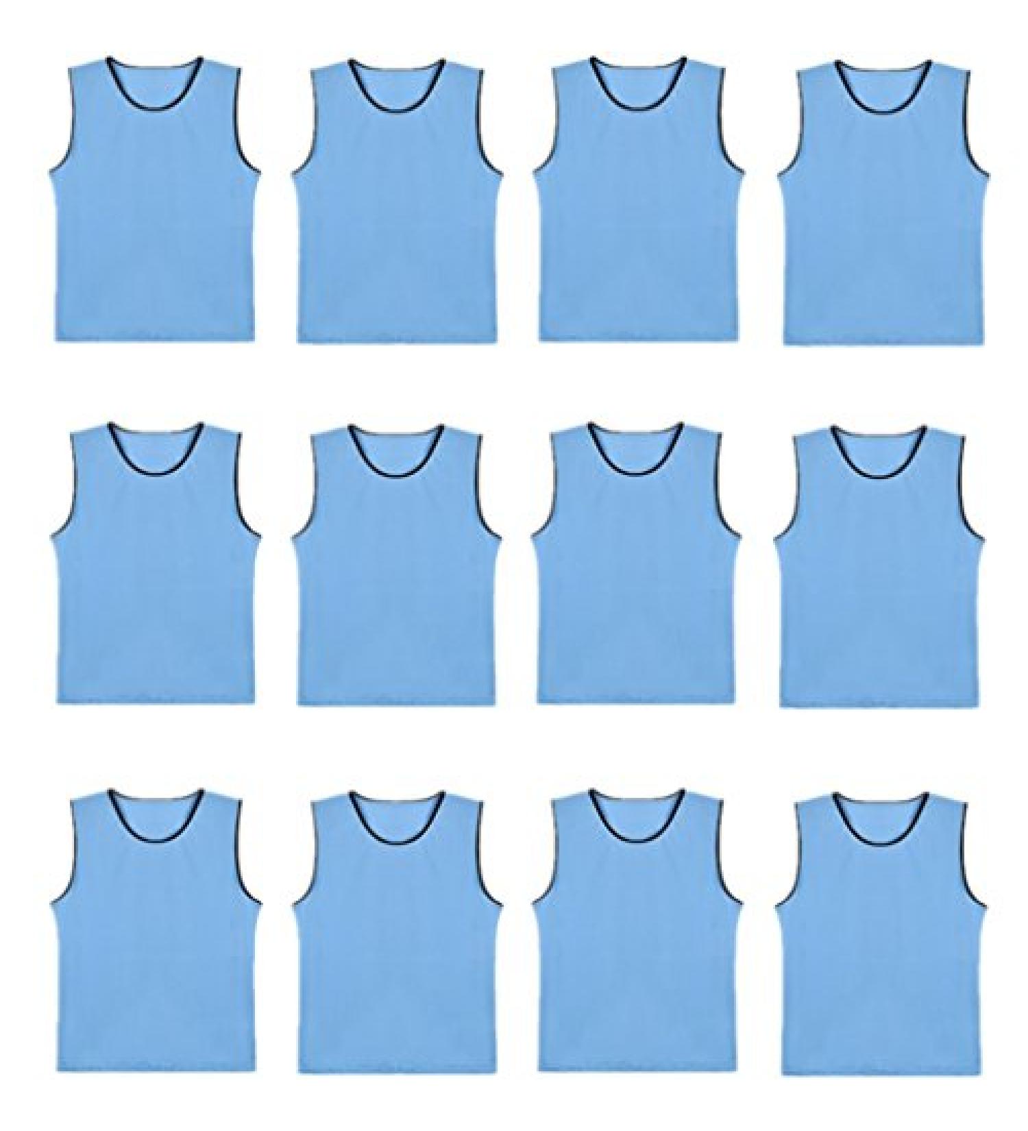 DreamHigh DH Soccer Sports Team Youth Practice Pinnies Training Vests 12-Pack - Sky Blue - Buy Online on GoSupps.com