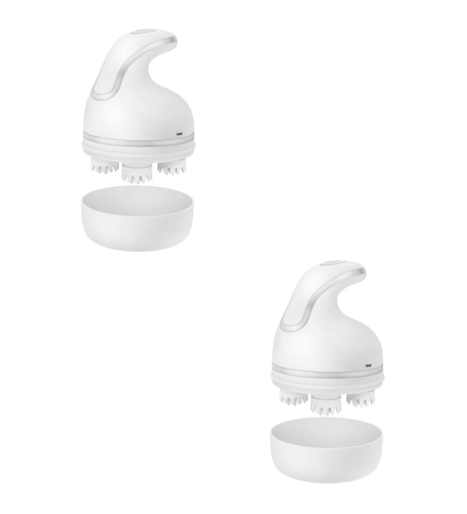 Beavorty USB Charging Head Massager - 2 STK Electric Scalp Massage Device for Relaxation & Skin Care - White Kneading Brush - Buy Online on GoSupps.com