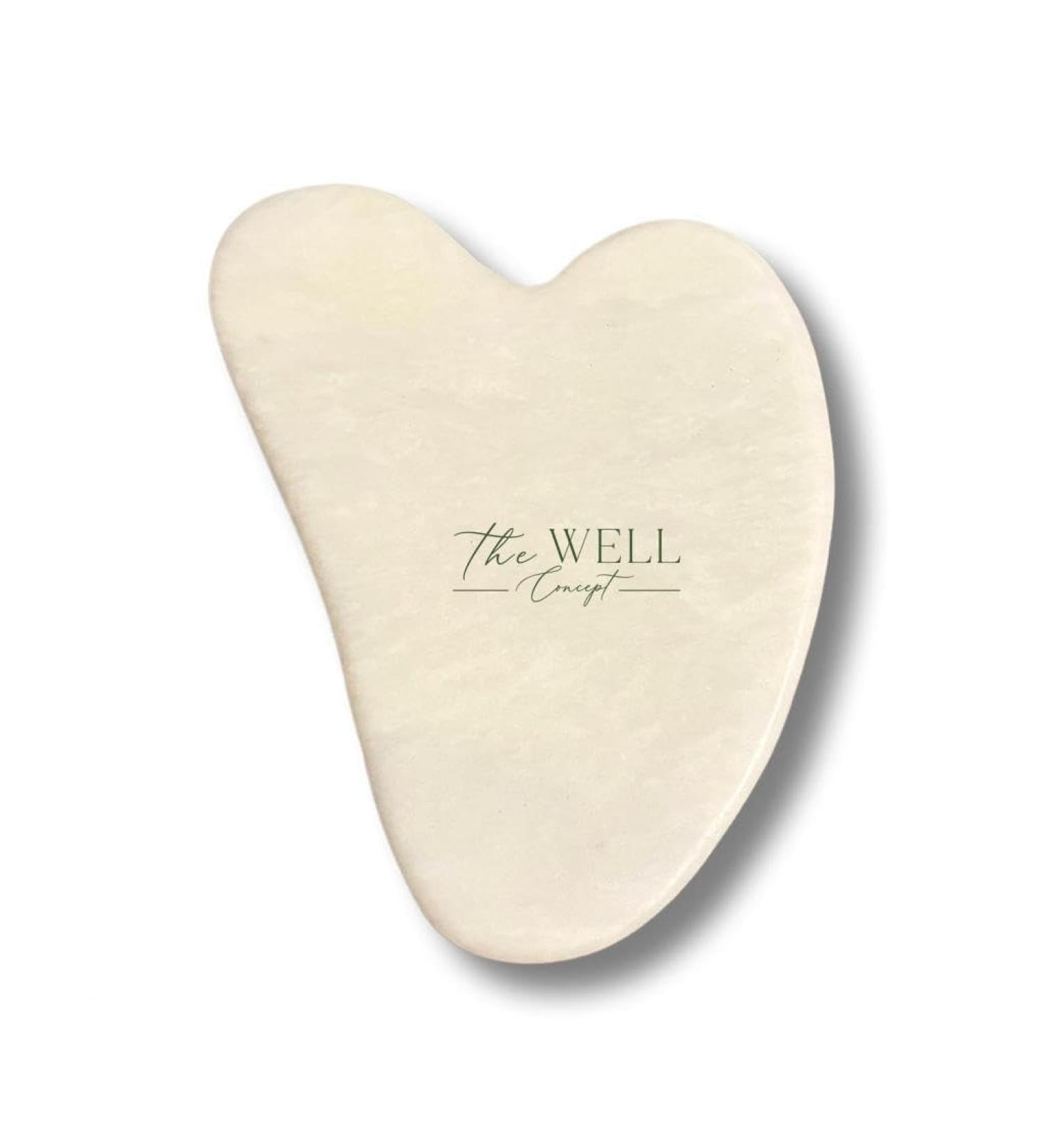 Well Concept Gua Sha White Jade Stone Facial Massager - Premium Skincare Tool for Radiant Skin - Buy Online on GoSupps.com