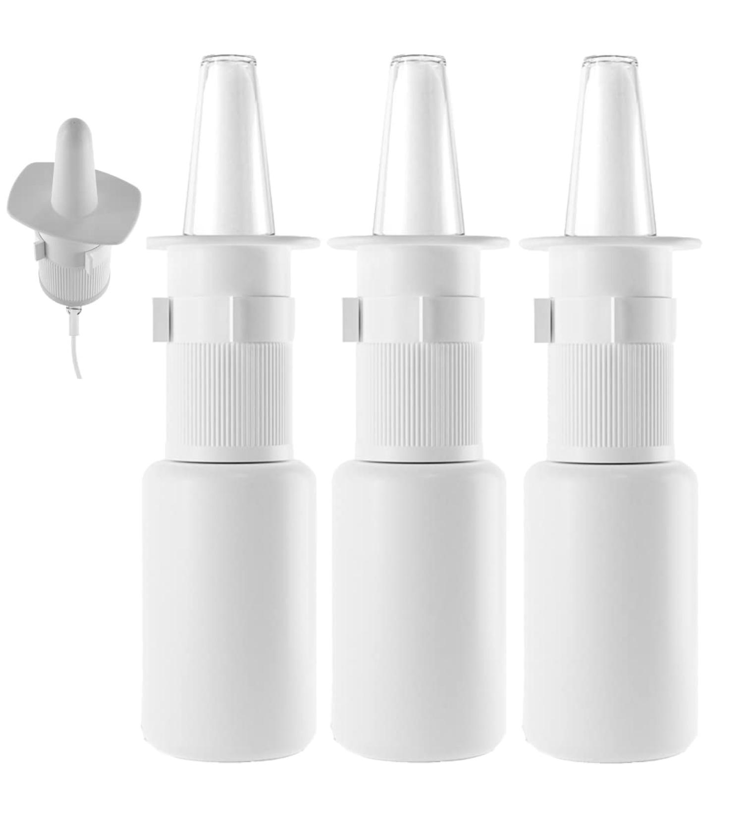 Jully 3-Pack 20ML Nasal Mist Sprayer - Refillable Pump for Medical Saline Home Remedy - Improved Modern Design - Sturdy HDPE Plastic - Easy Dosage Mechanism (3 Count) - Buy Online on GoSupps.com