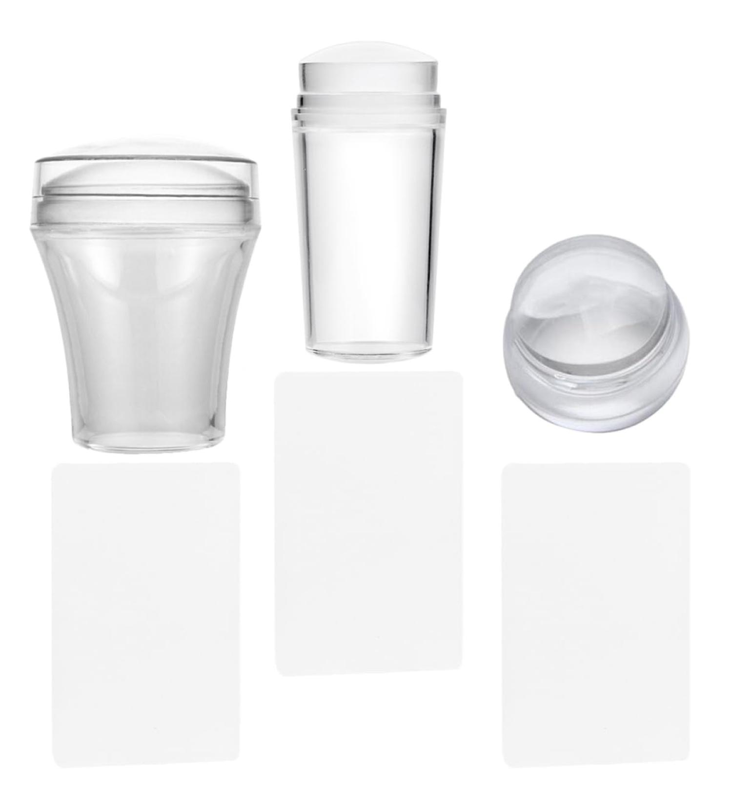 Healeved 3 Sets Nail Art Silicone Stamp Nail Stencils for Nail Art Reusable Silicone Spatula Turner French Tip Nail Tool French Nail Stamper Nail Stamp Kit Plastic Miss Template Frosted - Buy Online on GoSupps.com