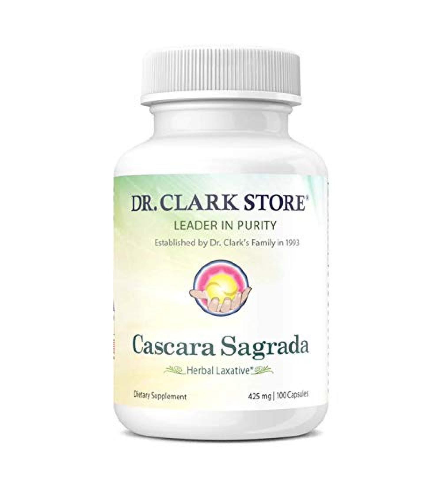 Dr. Clark Cascara Sagrada Herbal Laxative 425mg - 100 Gelatin Capsules - Buy Online on GoSupps.com