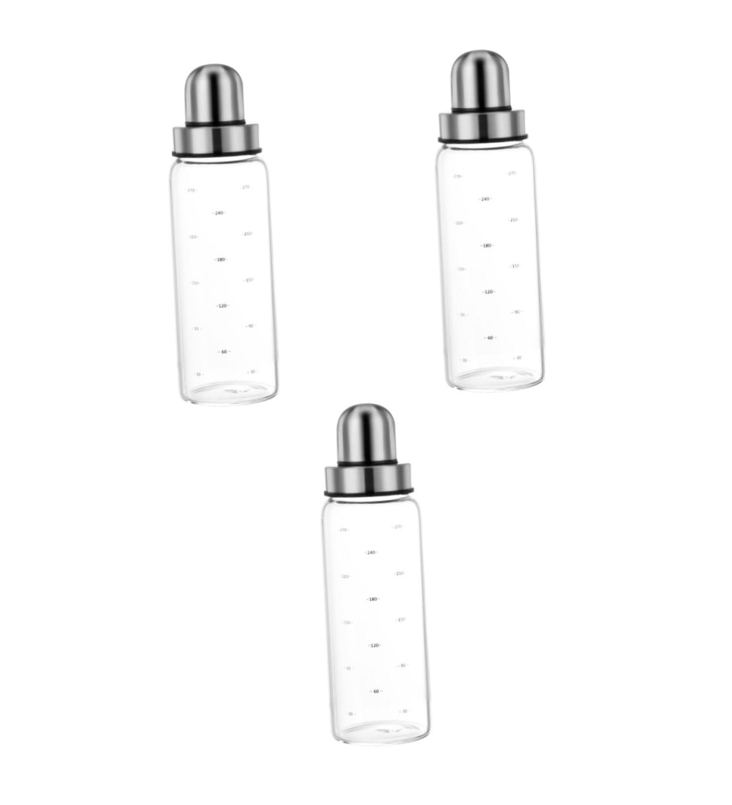 BESTonZON 3 Pcs Lecythus Salad Oil Dispenser Oil Bottle Pourer Vinegar Container Ketchup Bottle Olive Oil Dispenser Syrup Bottles Sauce Dispenser Bbq Oil Bottle Soybean Paste Leakproof Glass 6X20CMx3pcs As Shownx3pcs - Buy Online on GoSupps.com