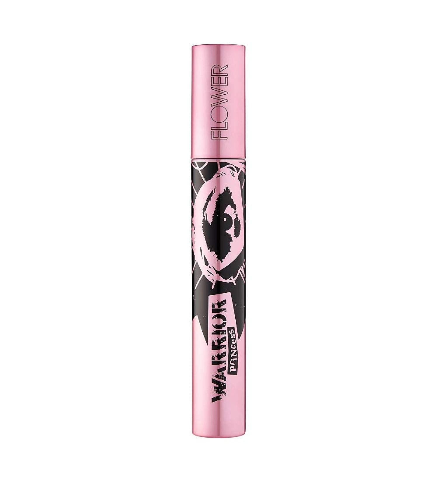 FLOWER BEAUTY Warrior Princess Mascara | Clump Free Volume  Extra Length & Definition | Vegan (Royal Black) (Pack of 1) 1 Count (Pack of 1)