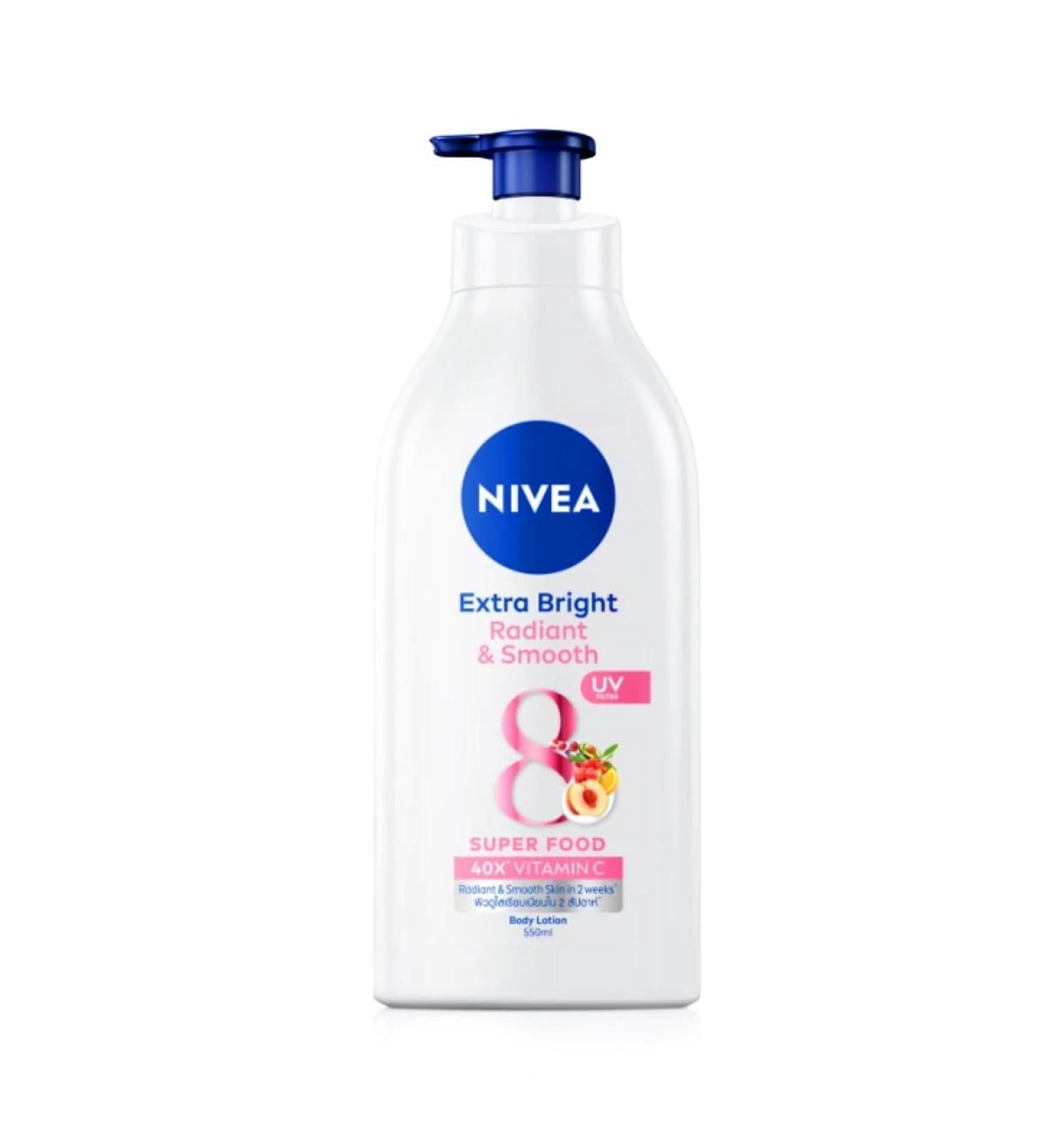 Nivea Extra Bright Radiant & Smooth Body Lotion - 40X Vitamin C UV Filter 550ml | International Shipping - Buy Online on GoSupps.com
