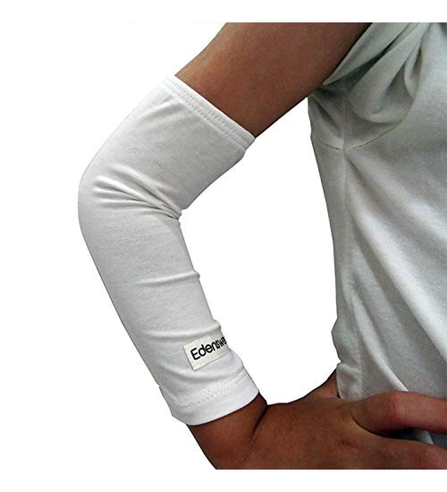Edenswear Zinc-Infused Elbow Sleeves Bandage for Kids with Eczema - Wet Wrap Therapy | XSmall - White - Buy Online on GoSupps.com