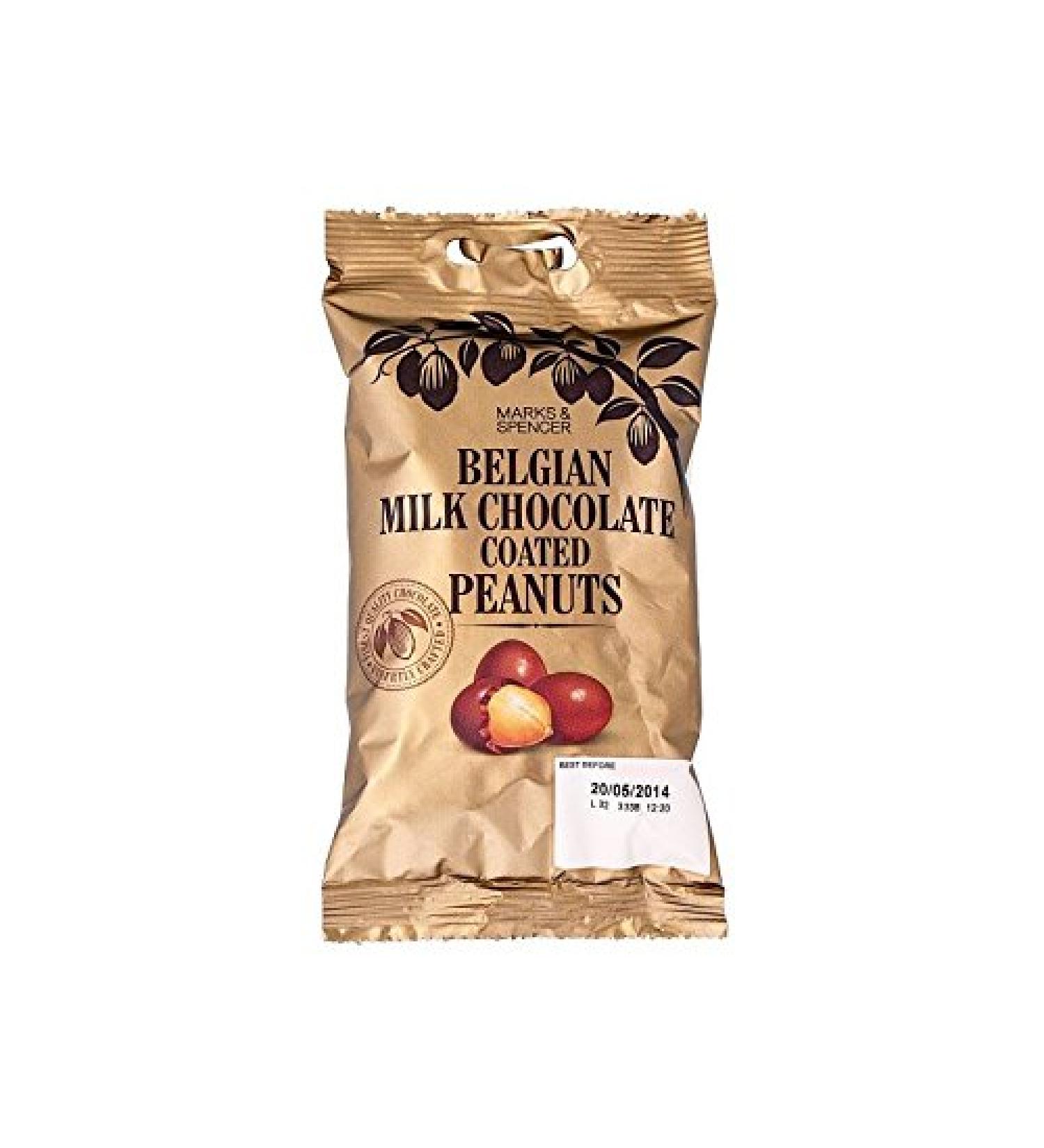 Marks & Spencer Marks & Spencer Belgian Peanuts Coated in Milk Chocolate 125g (Pack of 4)