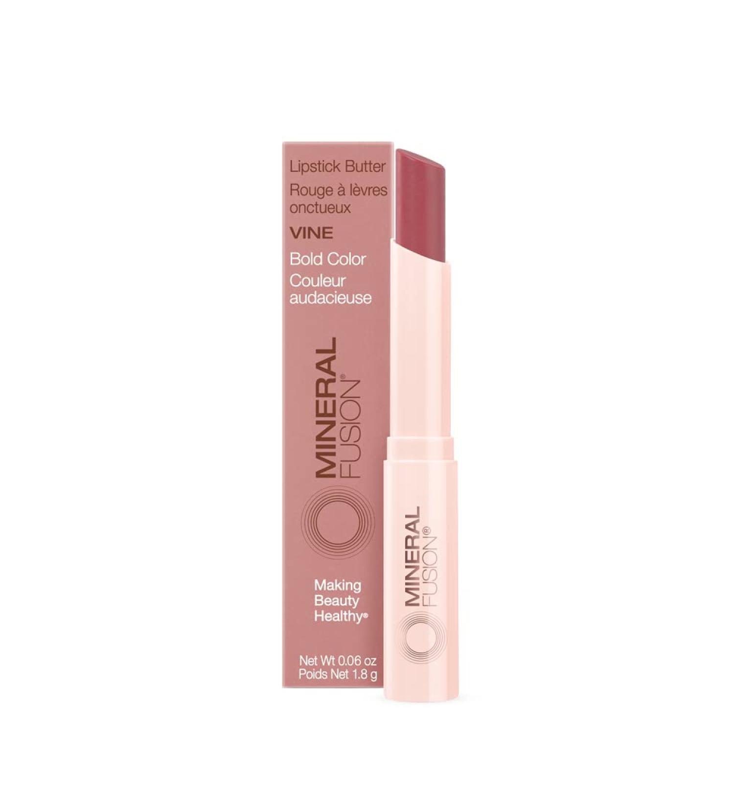 Mineral Fusion Lipstick Butter - Vine Shade, 0.06 oz | Hydrating & Natural - Buy Online on GoSupps.com